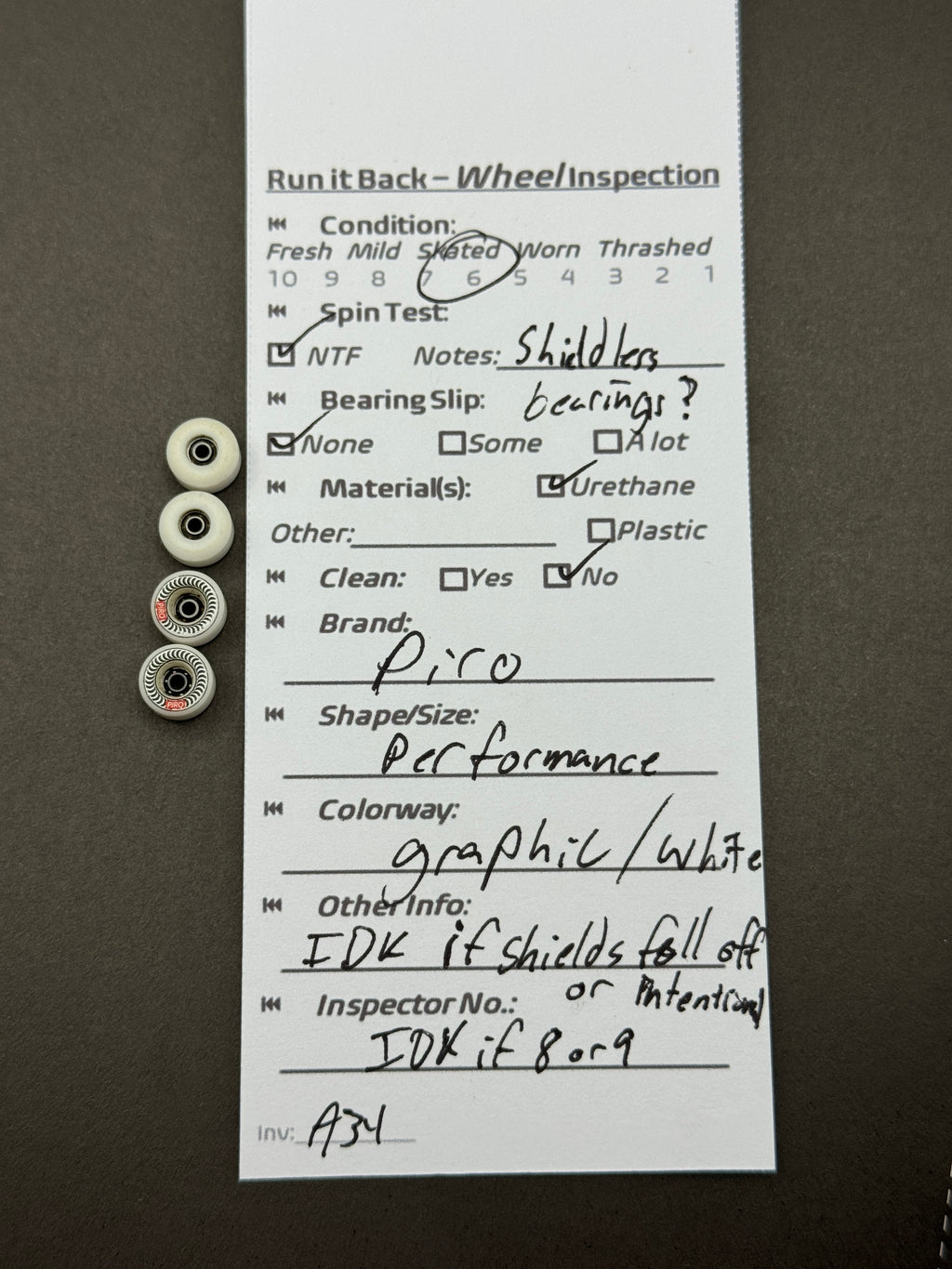 Piro Performance Graphic/White – Run it Back inspection card