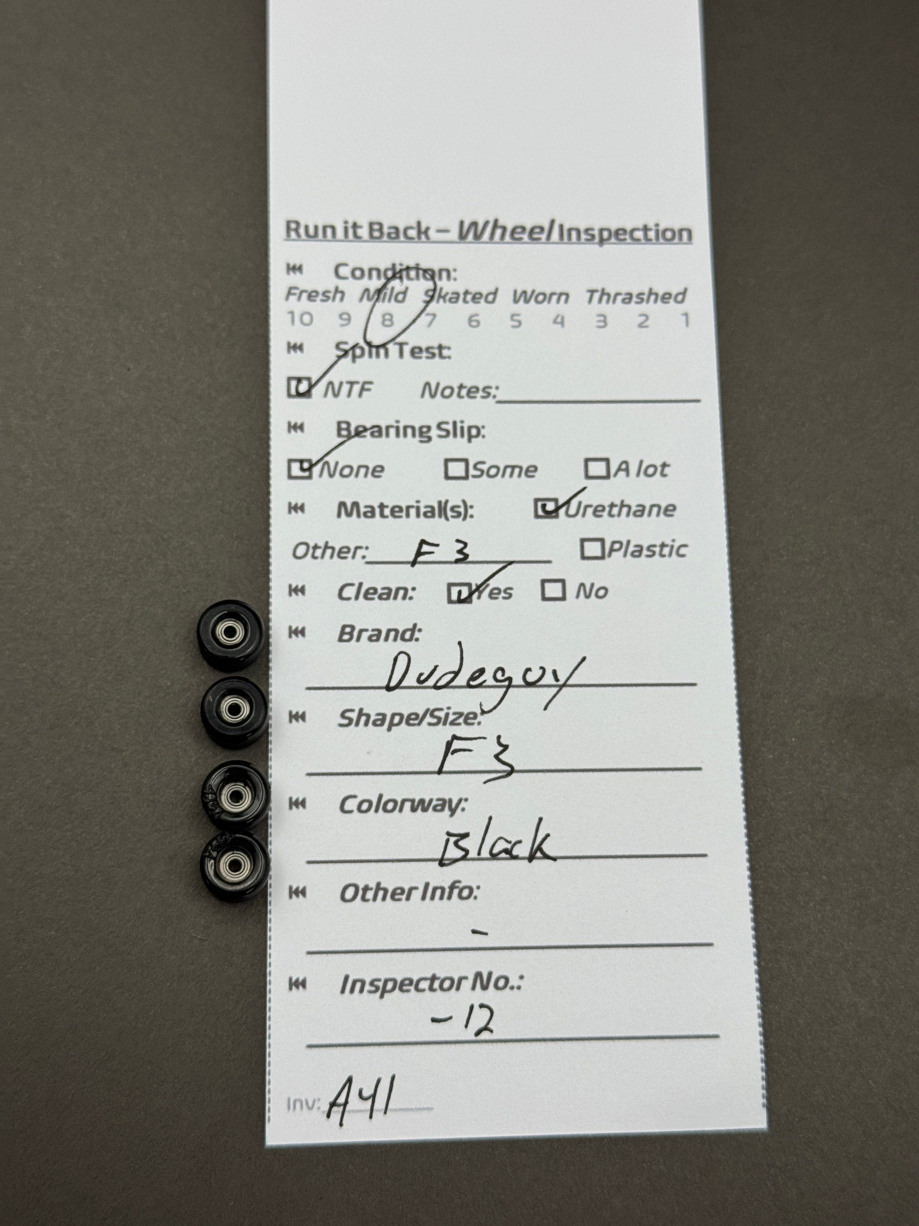 Dudeguy F3 Black – Run it Back inspection card