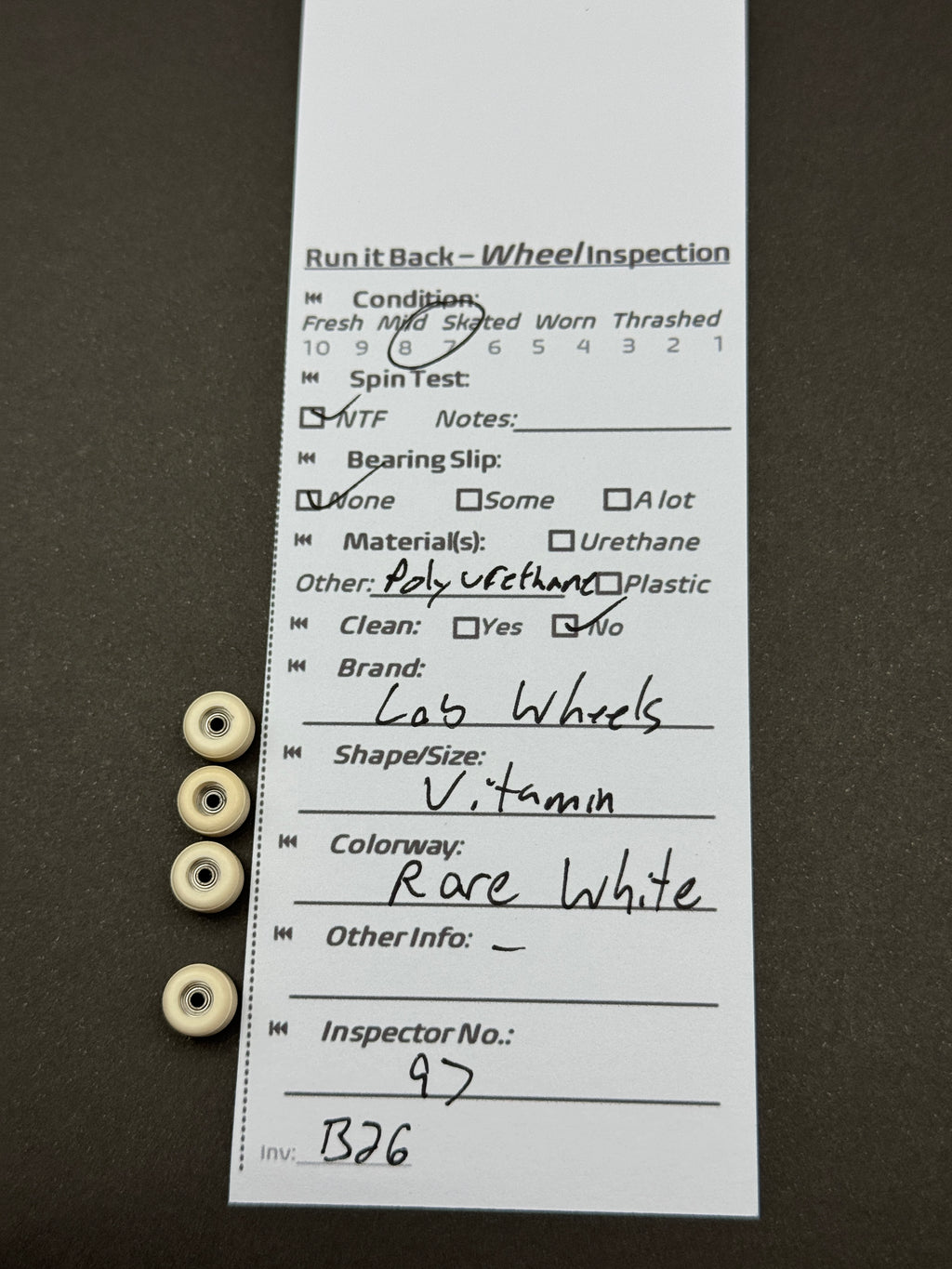 Lab Wheels Vitamin Rare White – Run it Back inspection card