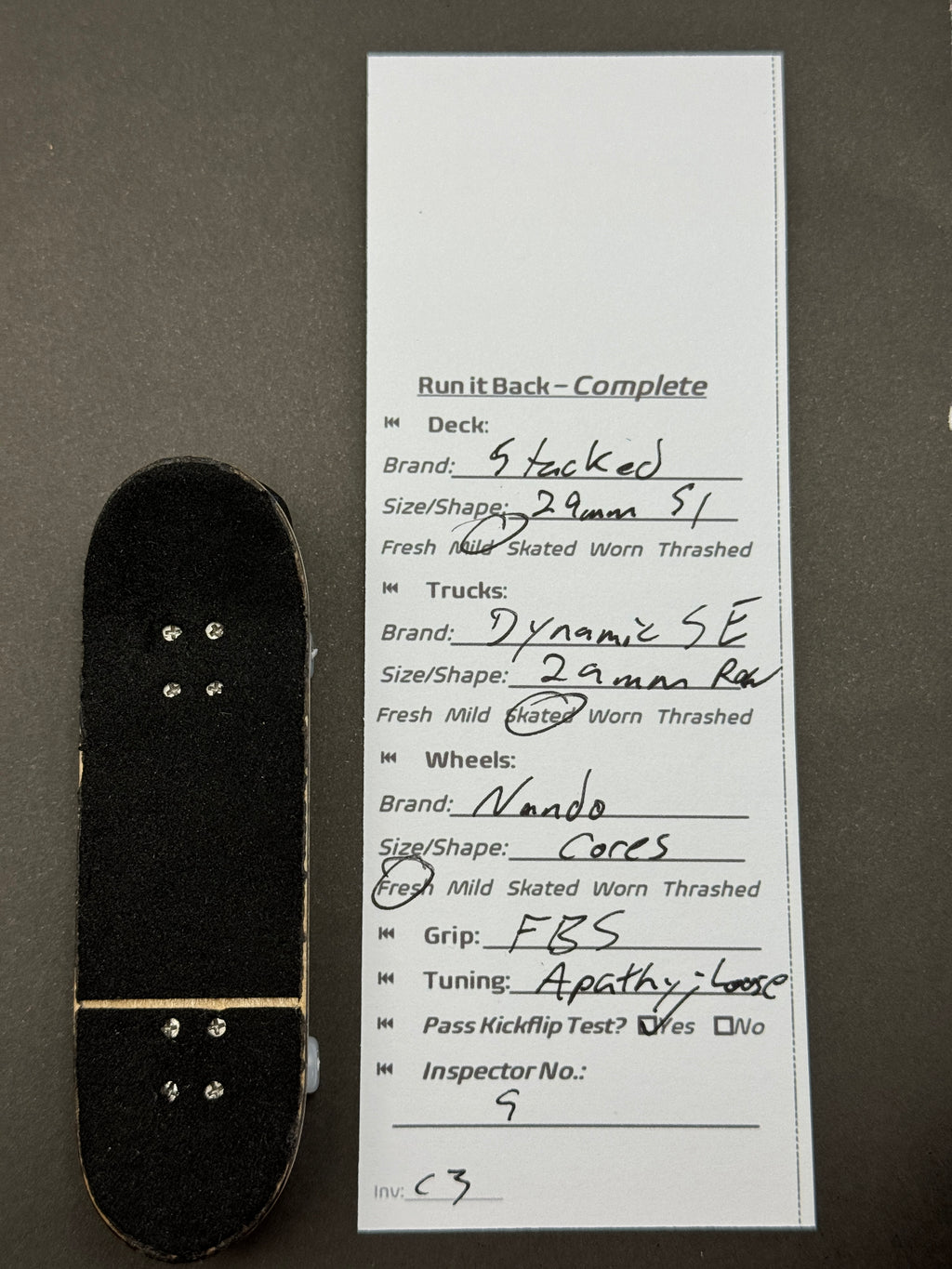 Stacked 29mm S1 complete – Run it Back inspection card