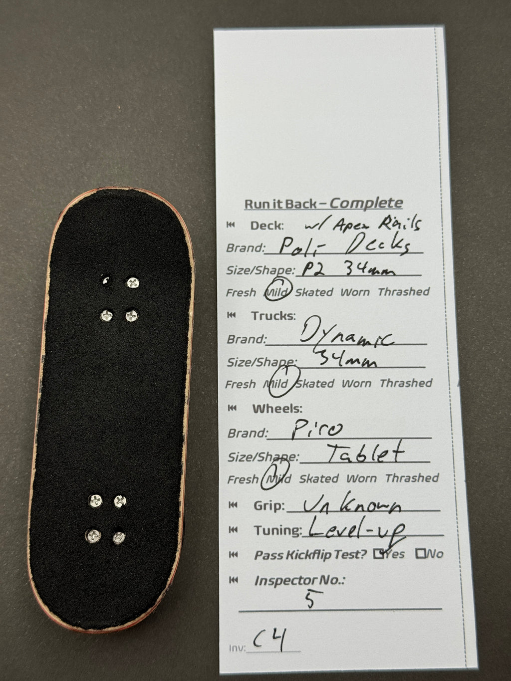Pole Decks P2 34mm complete – Run it Back inspection card