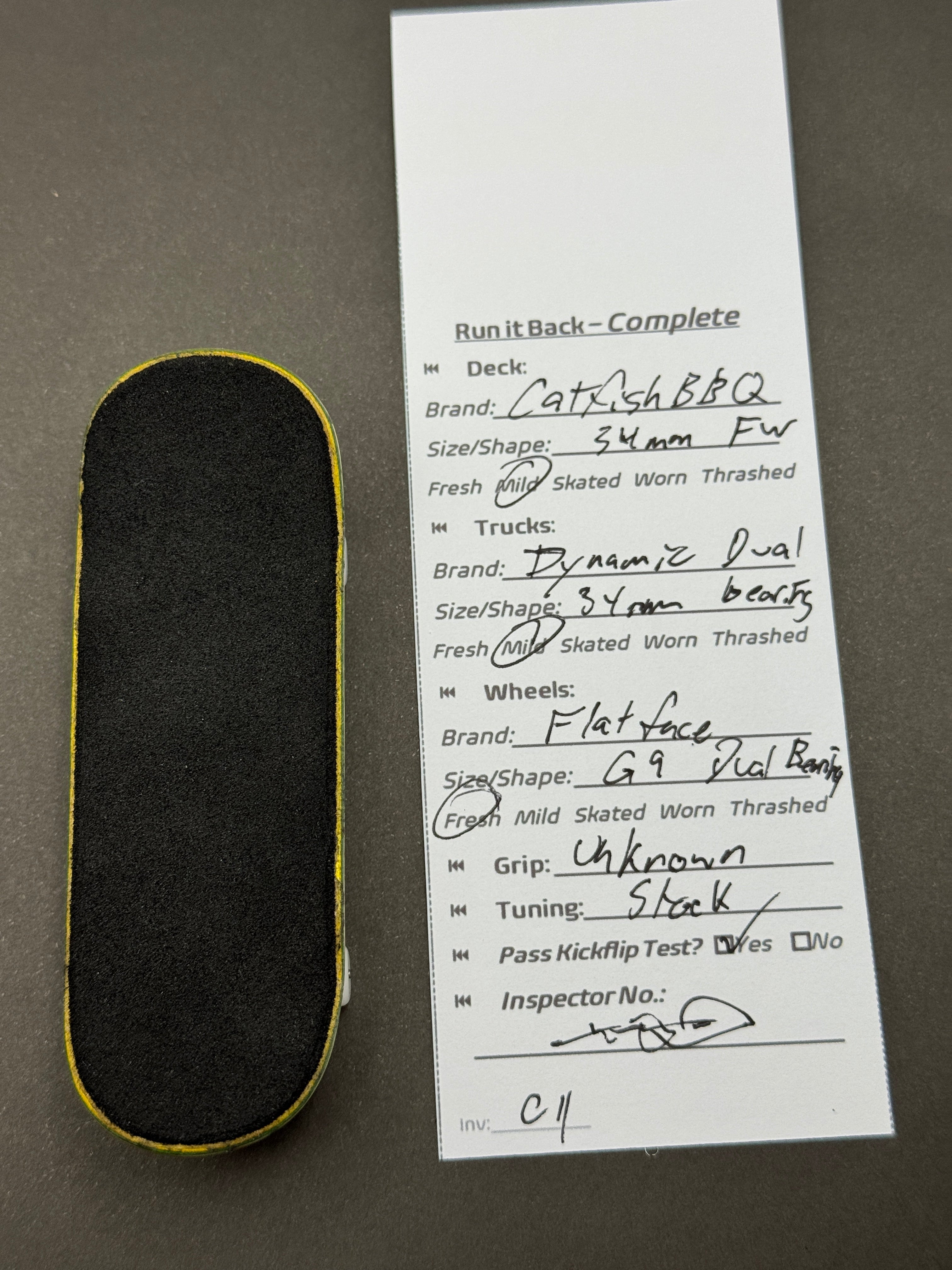 CatfishBBQ 34mm FW complete – Run it Back inspection card