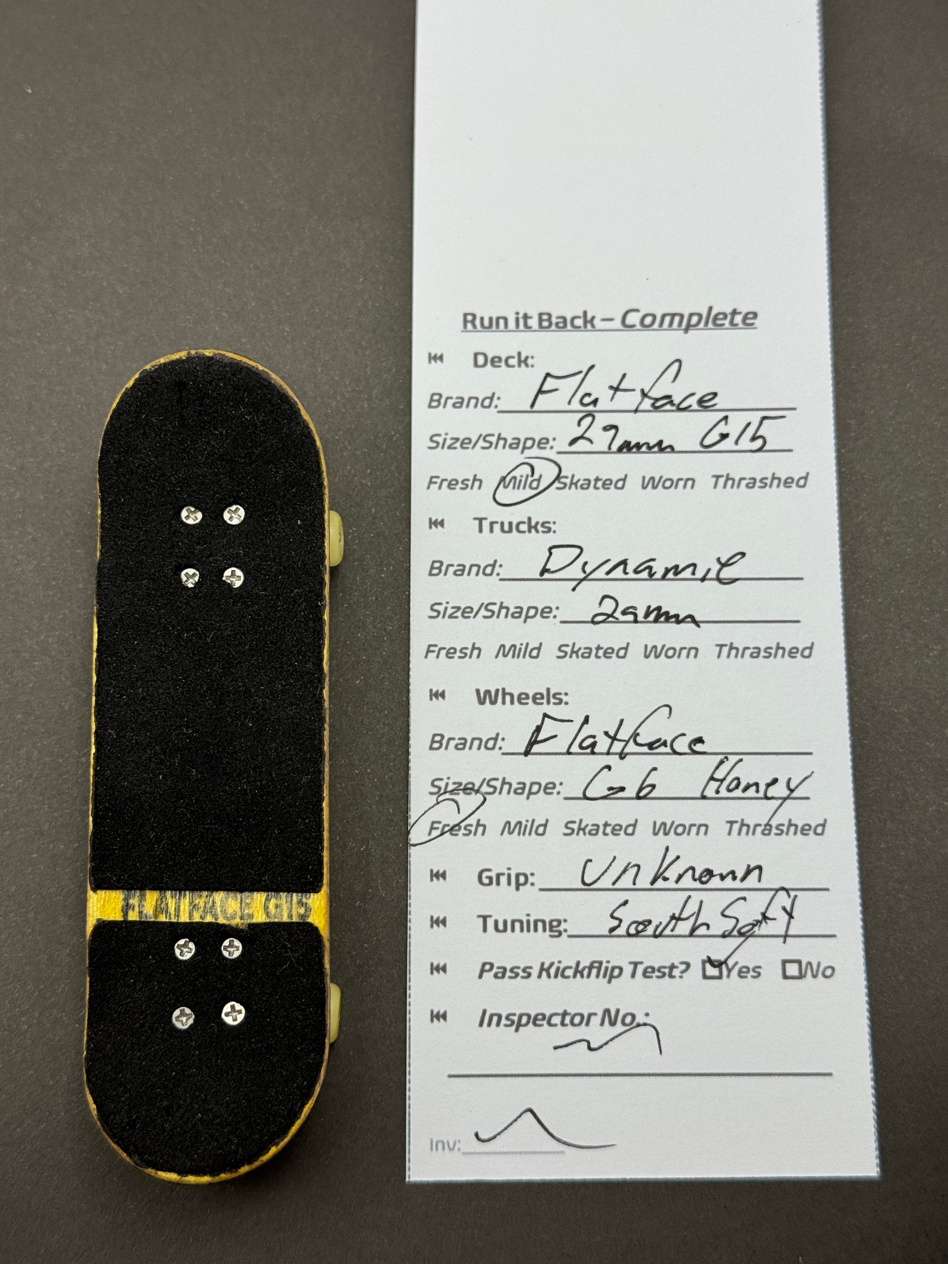 Flatface 27mm G15 complete – Run it Back inspection card