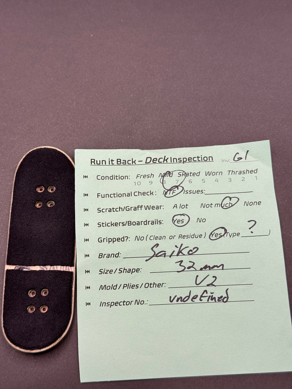 Saiko 32mm V2 - Mild - gripped top with inspection card