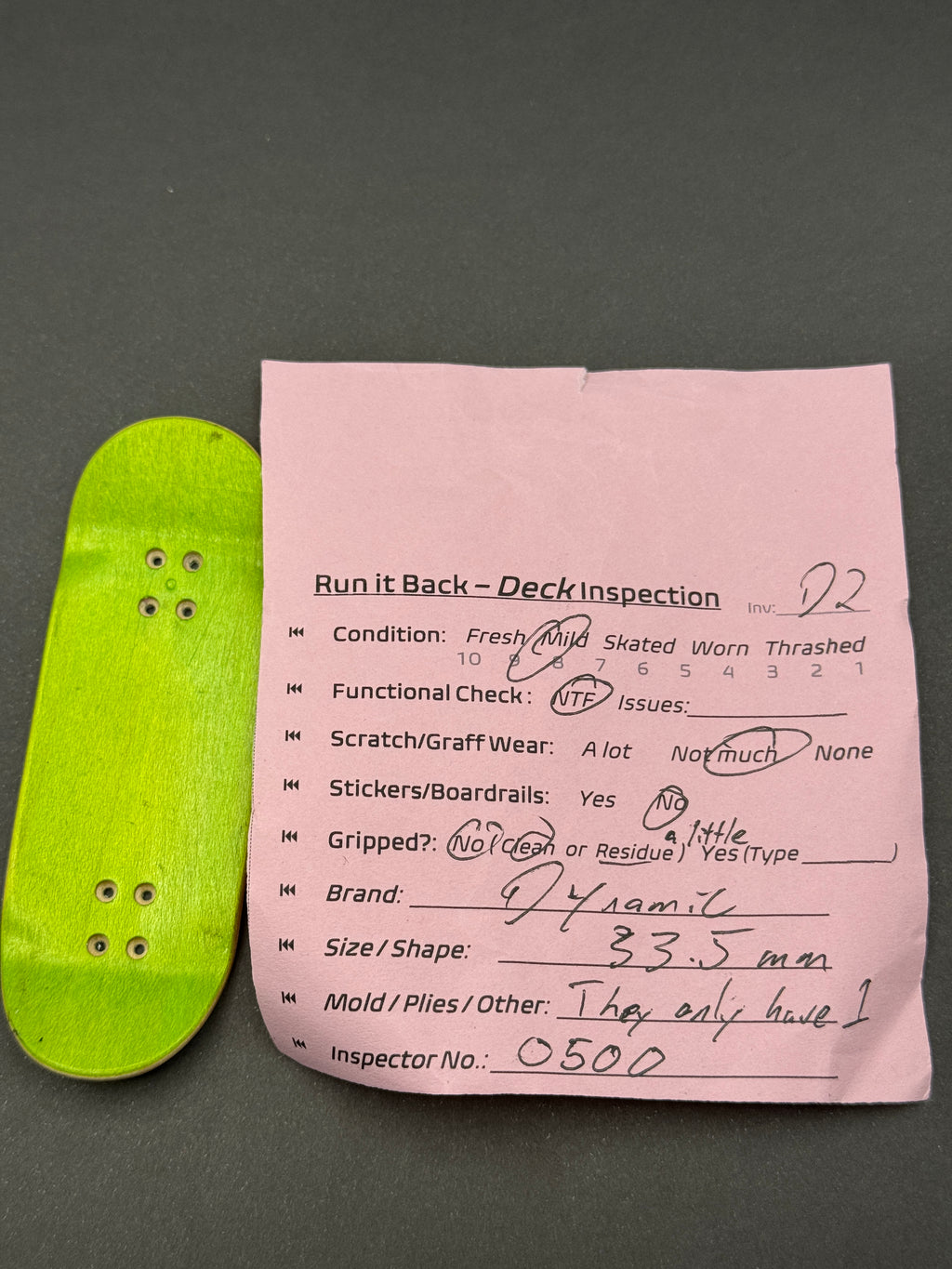 Dynamic 33.5mm - Mild - bottom with inspection card