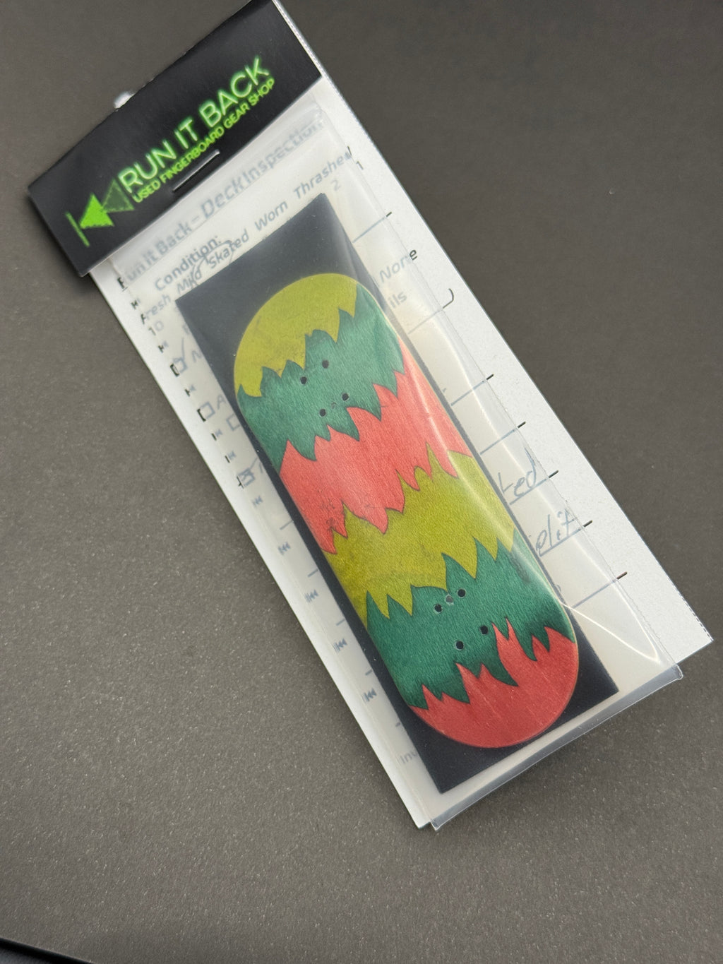 Beast Parts 34mm Domesticated Fur Stripe Split - Mild - rasta flame split-ply graphic sealed in Run it Back bag