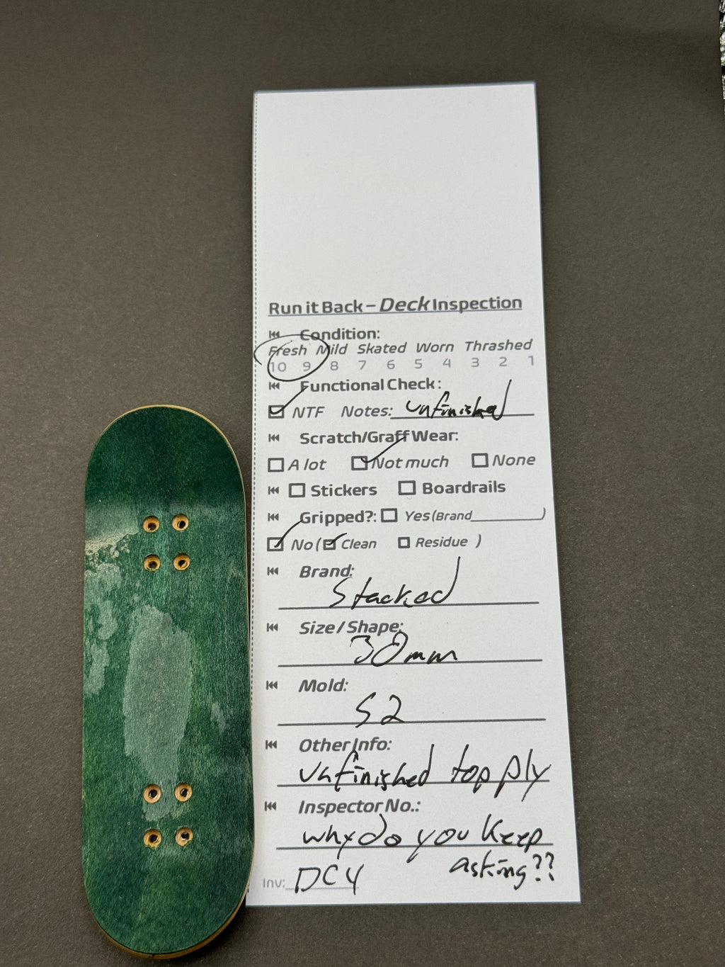 Stacked 30mm S2 - Inspection Card