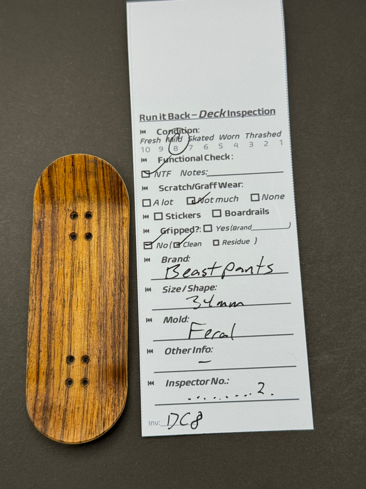 Beastpants 34mm Feral - Inspection Card