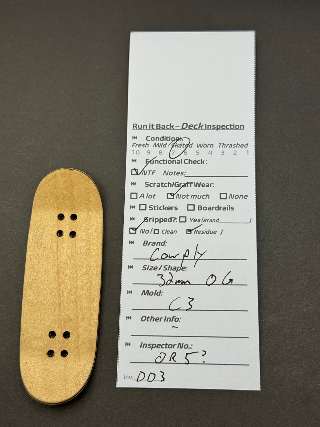 Cowply 32mm OG C3 - Inspection Card