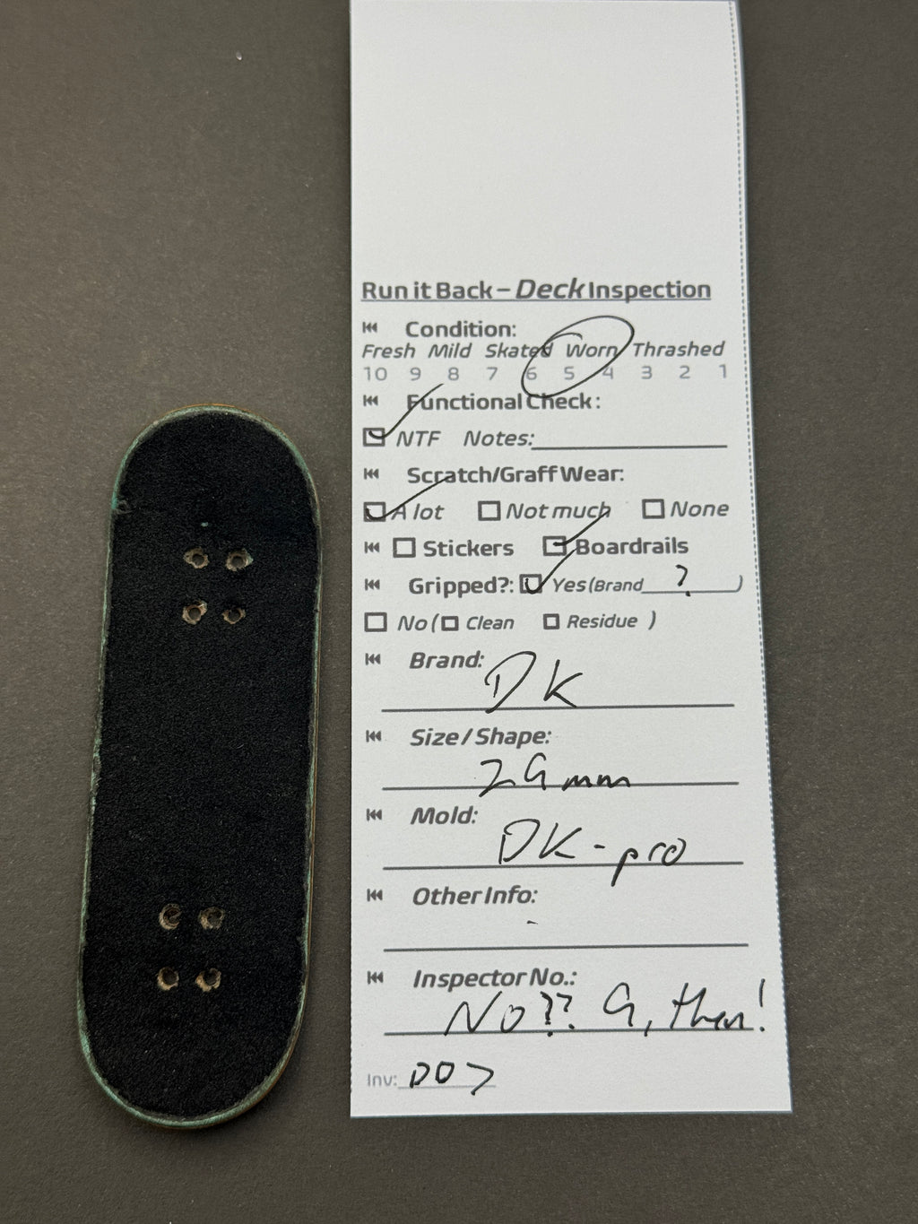 DK 26mm DK-Pro - Inspection Card