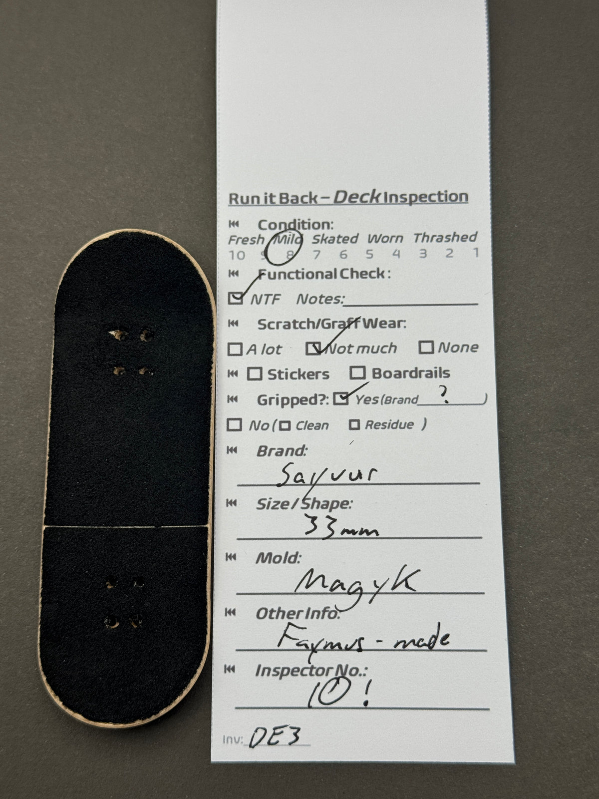 Savuur 33mm Magyk - Inspection Card