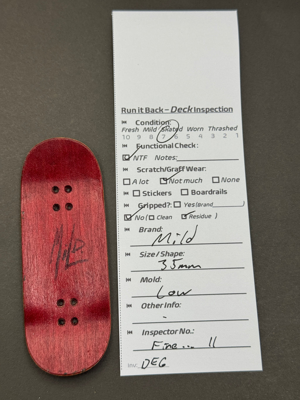 Mild 35mm Low - Inspection Card