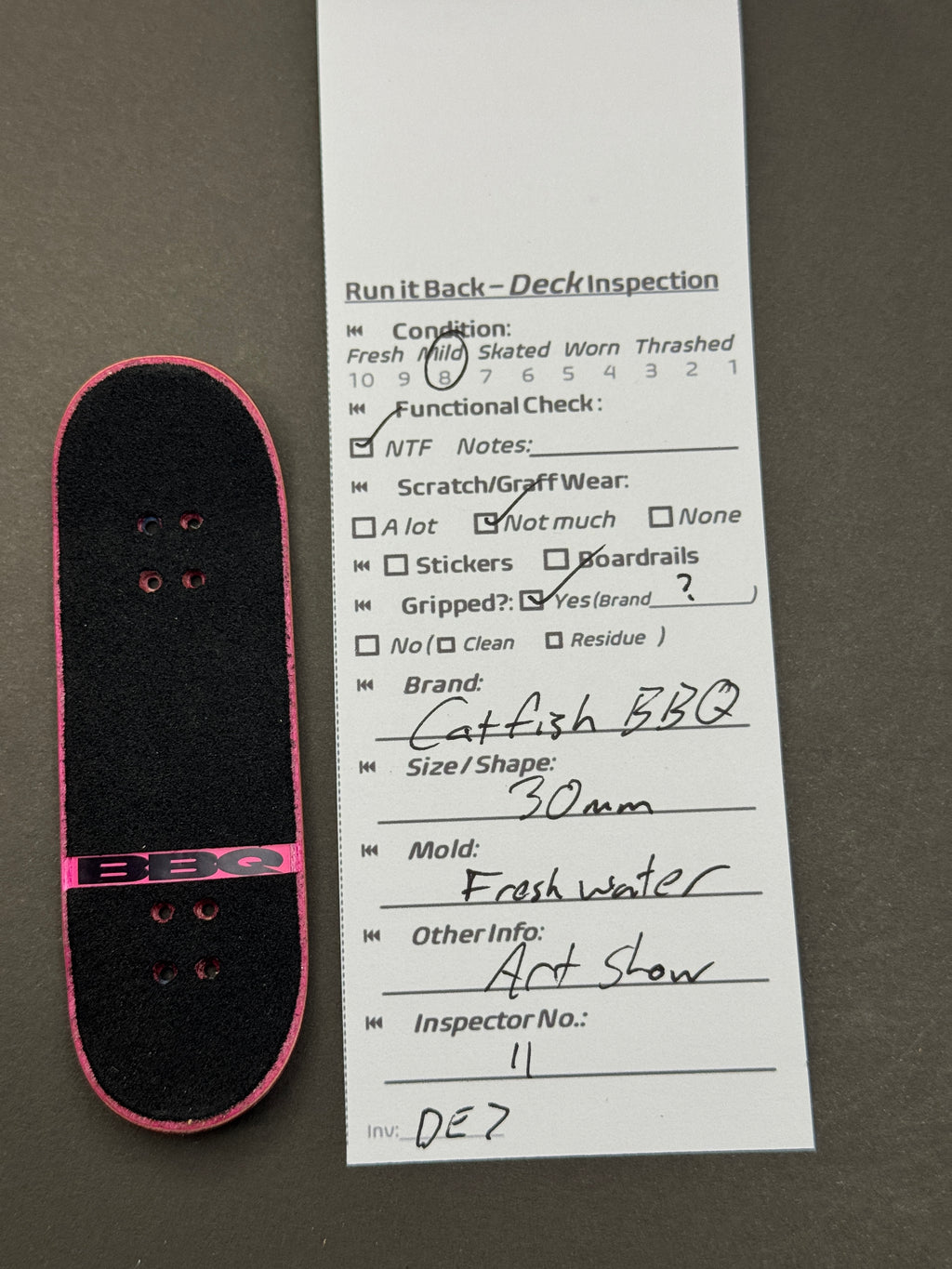 Catfish BBQ 30mm Freshwater - Inspection Card