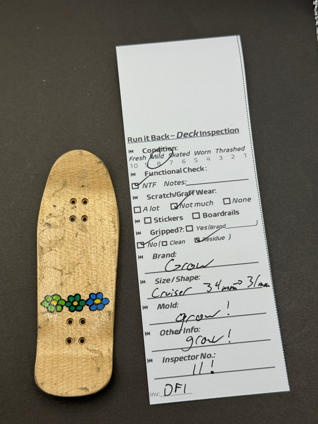 Grow Cruiser grow! - Inspection Card