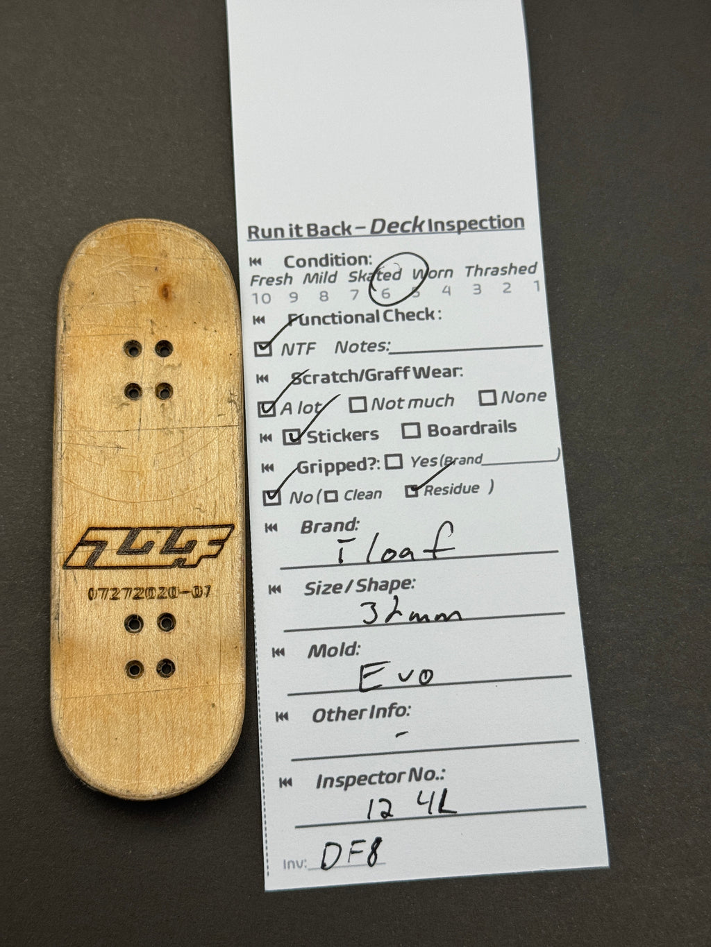 Iloaf 32mm Evo - Inspection Card