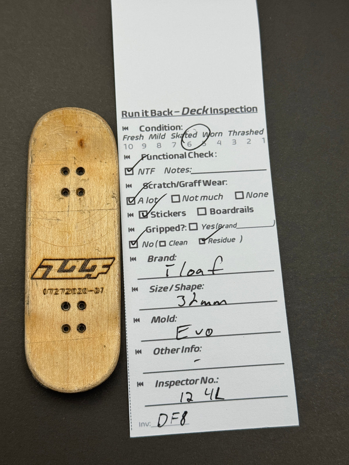 Iloaf 32mm Evo - Inspection Card