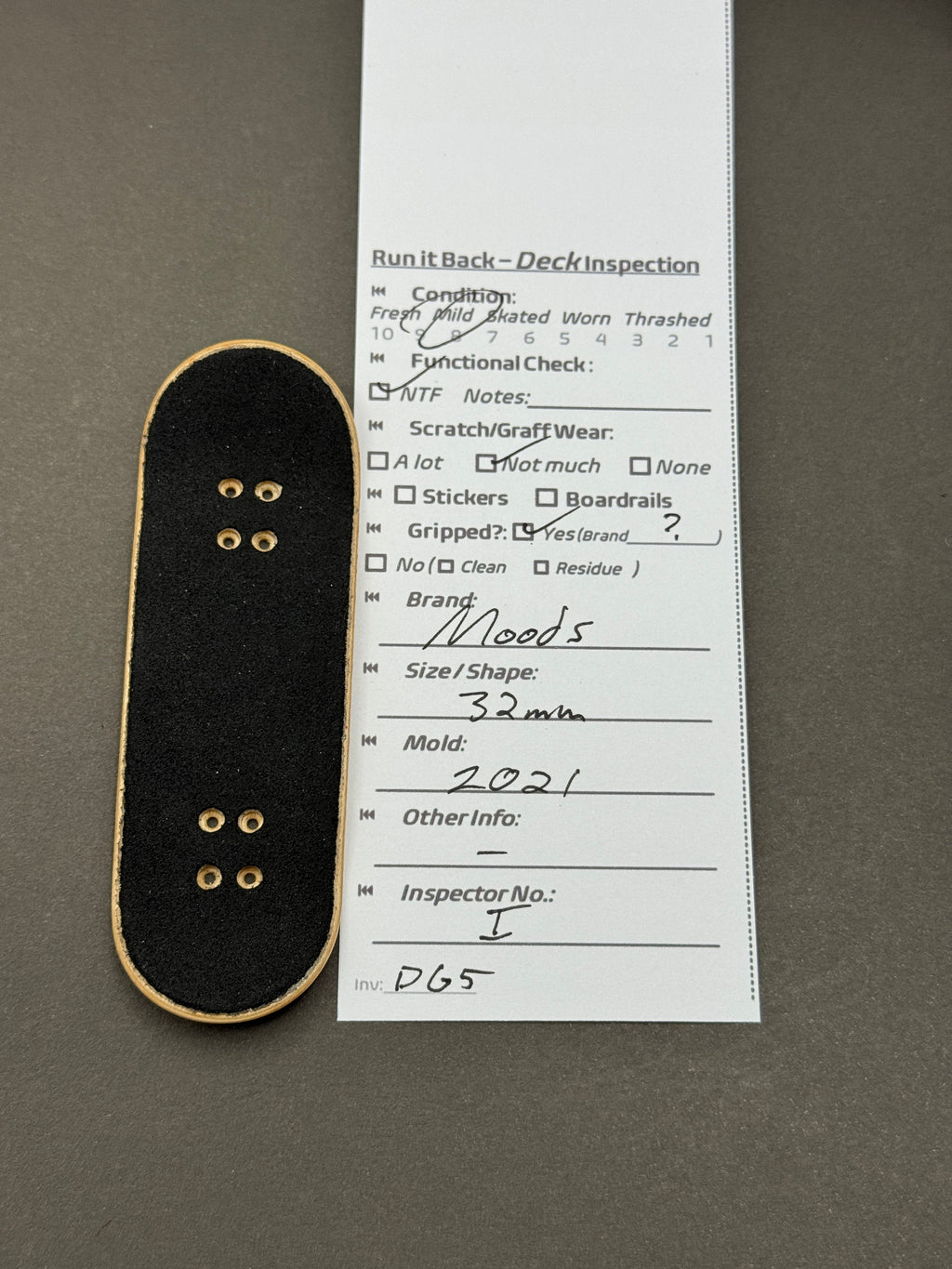 Moods 32mm 2021 - Inspection Card