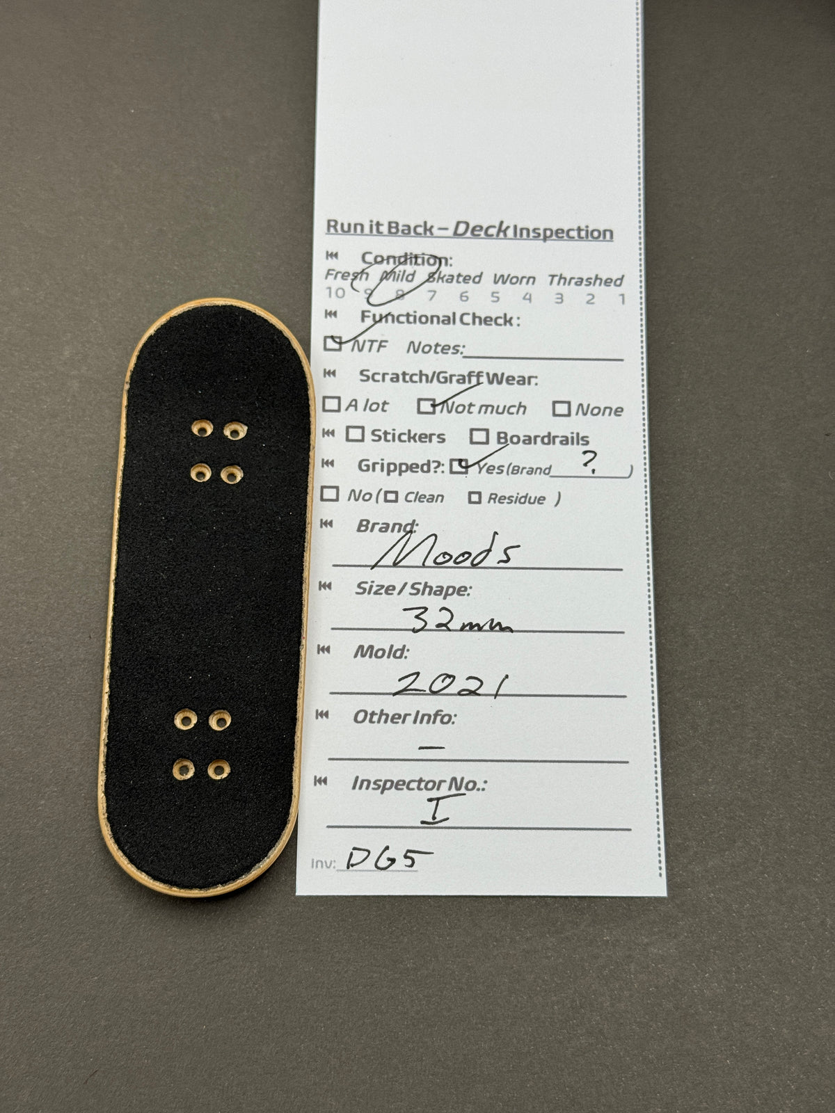 Moods 32mm 2021 - Inspection Card