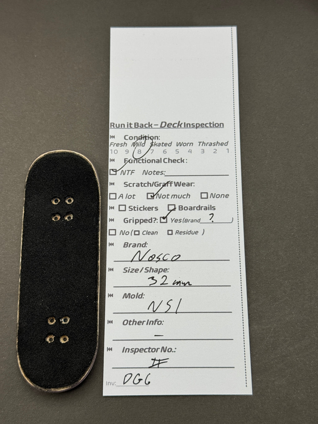 Nosco 32mm NS1 - Inspection Card