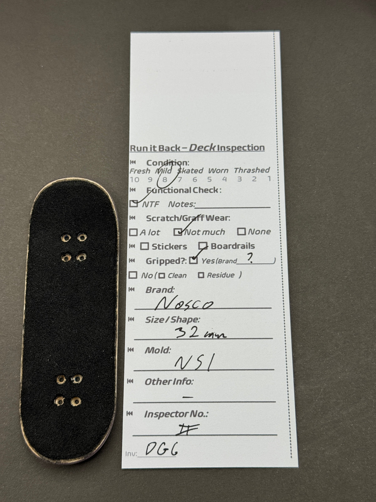 Nosco 32mm NS1 - Inspection Card