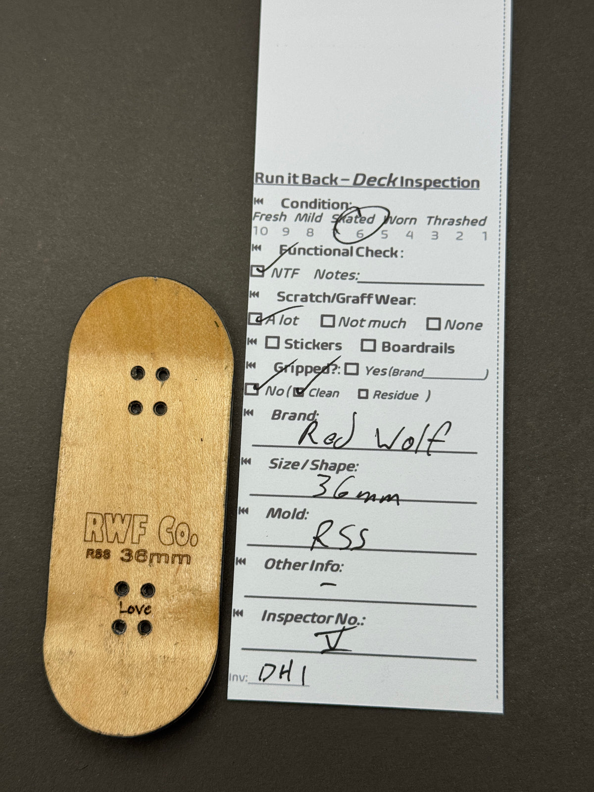 Red Wolf 36mm RSS - Inspection Card