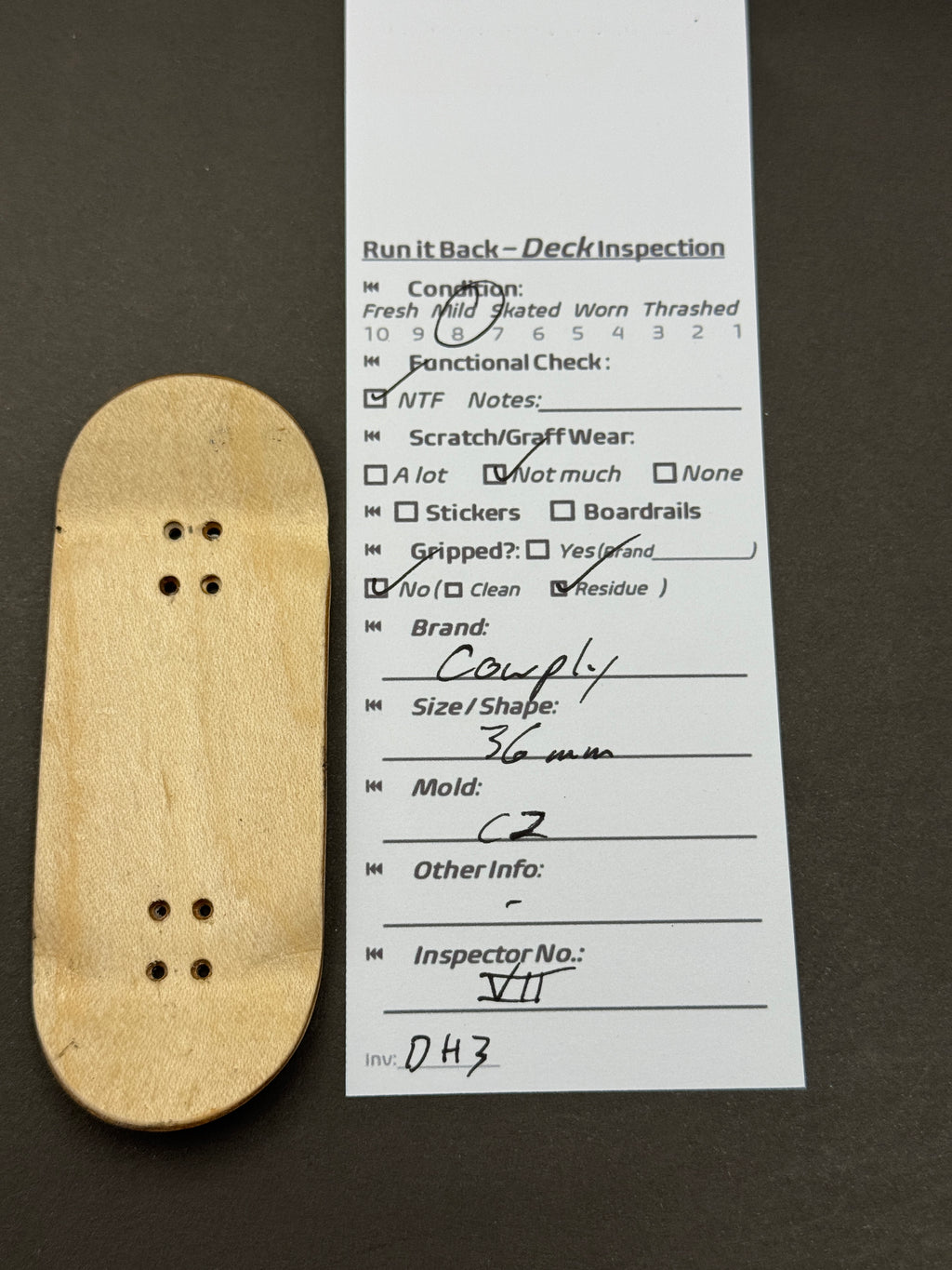 Comply 36mm C2 - Inspection Card