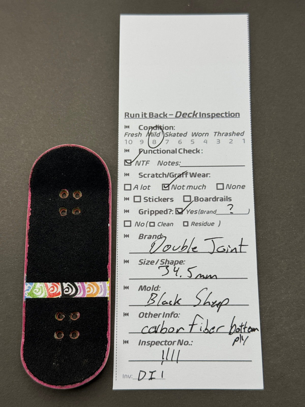 Double Joint 34.5mm Black Sheep Carbon Fiber - Inspection Card