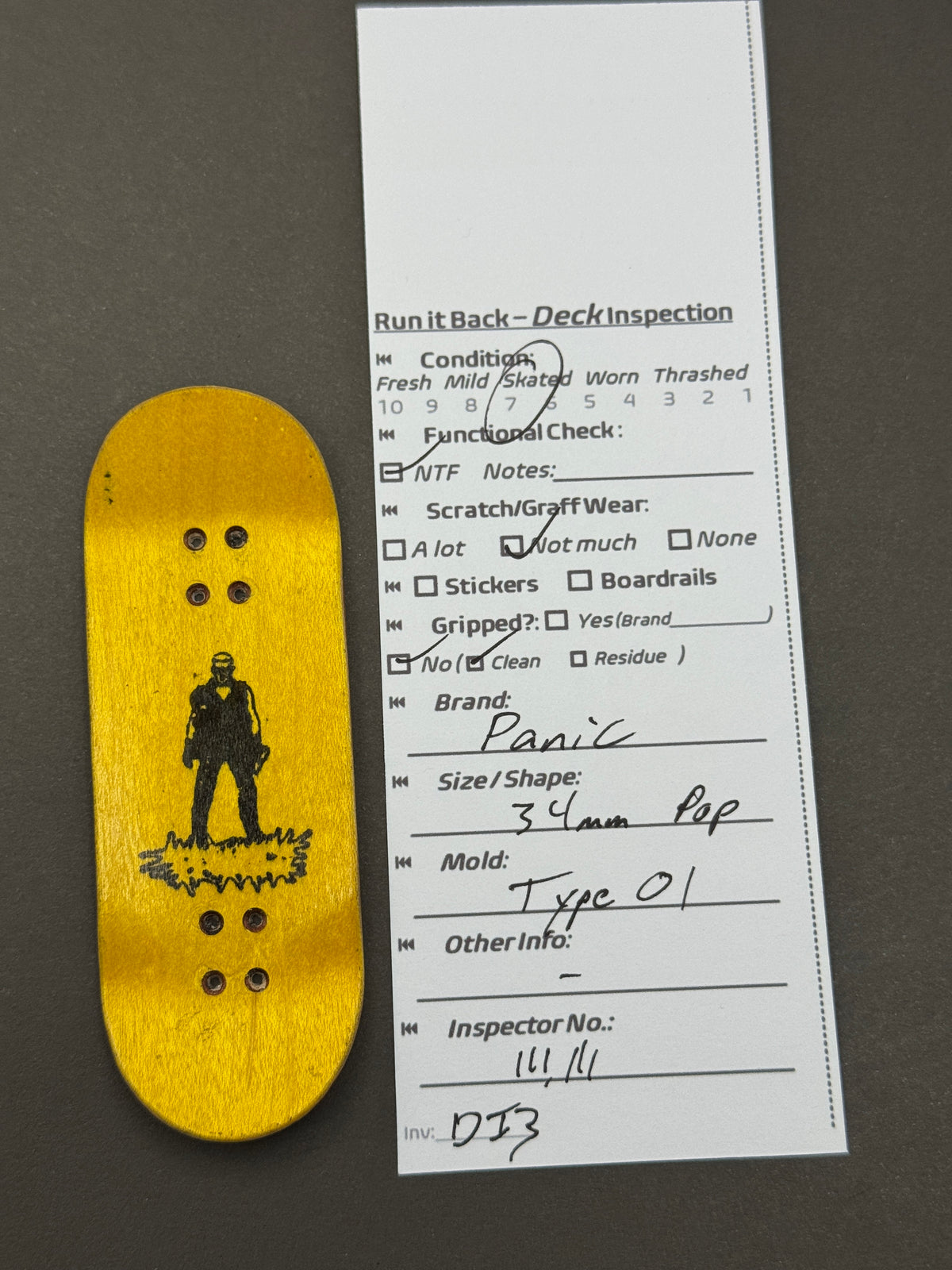 Panic 34mm Pop Type 01 - Inspection Card