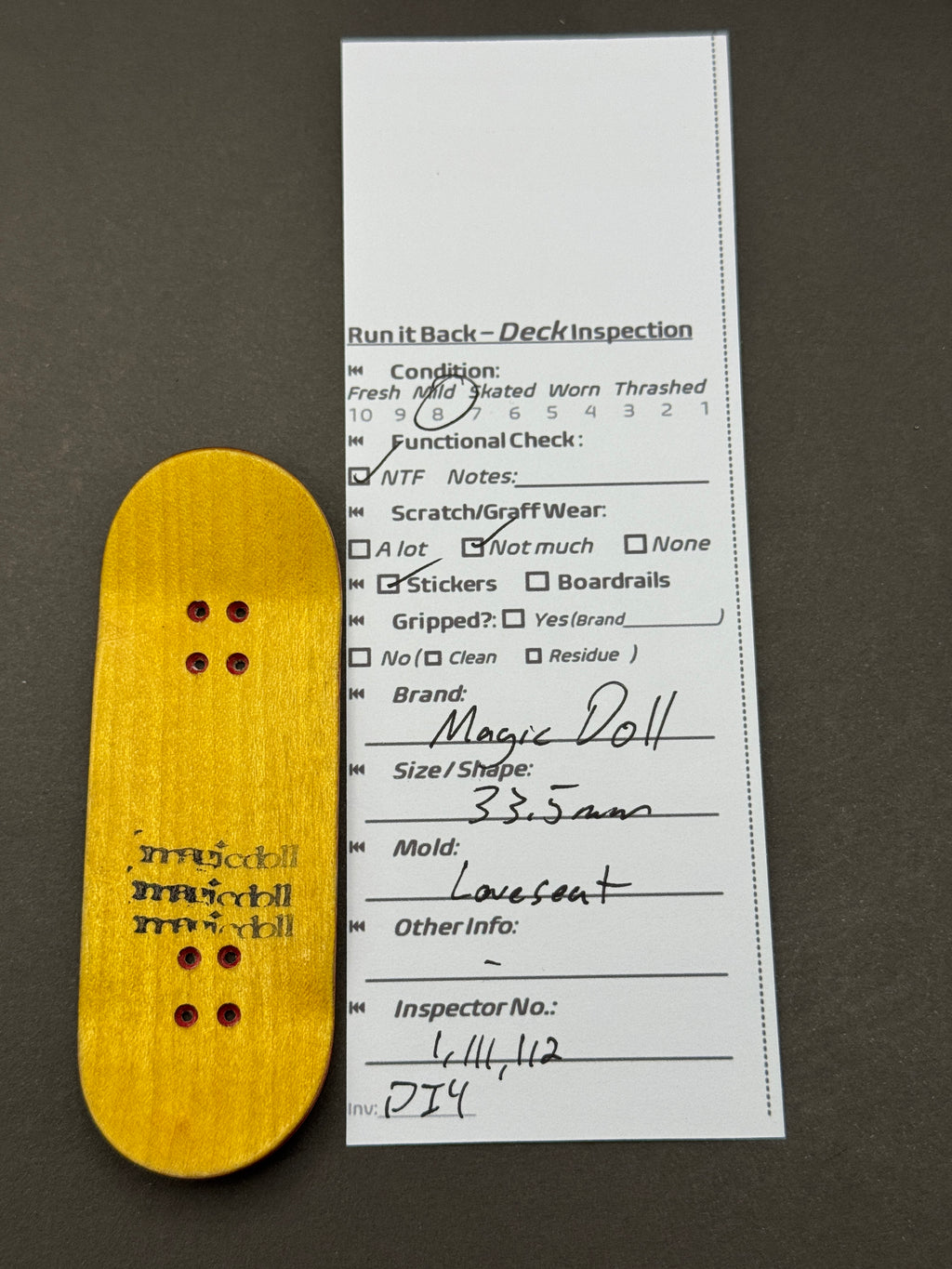 Magic Doll 33.5mm Loveseat - Inspection Card