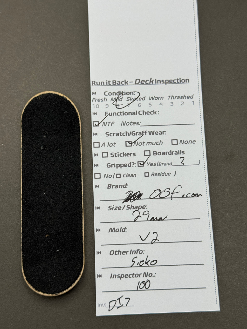 OSf.com 29mm V2 Sicko - Inspection Card