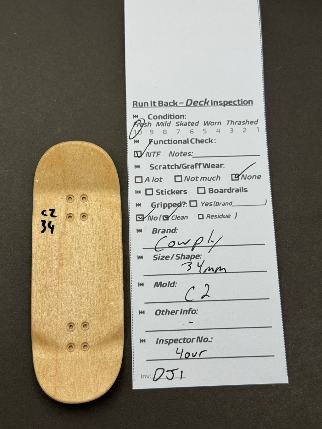 Comply 34mm C2 - Inspection Card