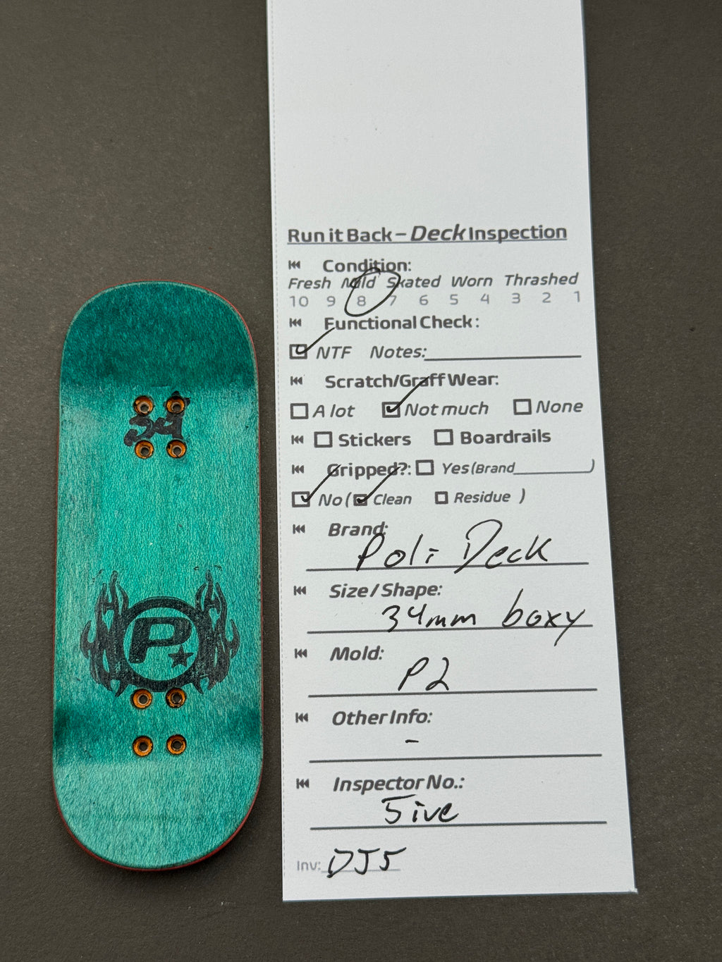Poli Deck 34mm Boxy P2 - Inspection Card