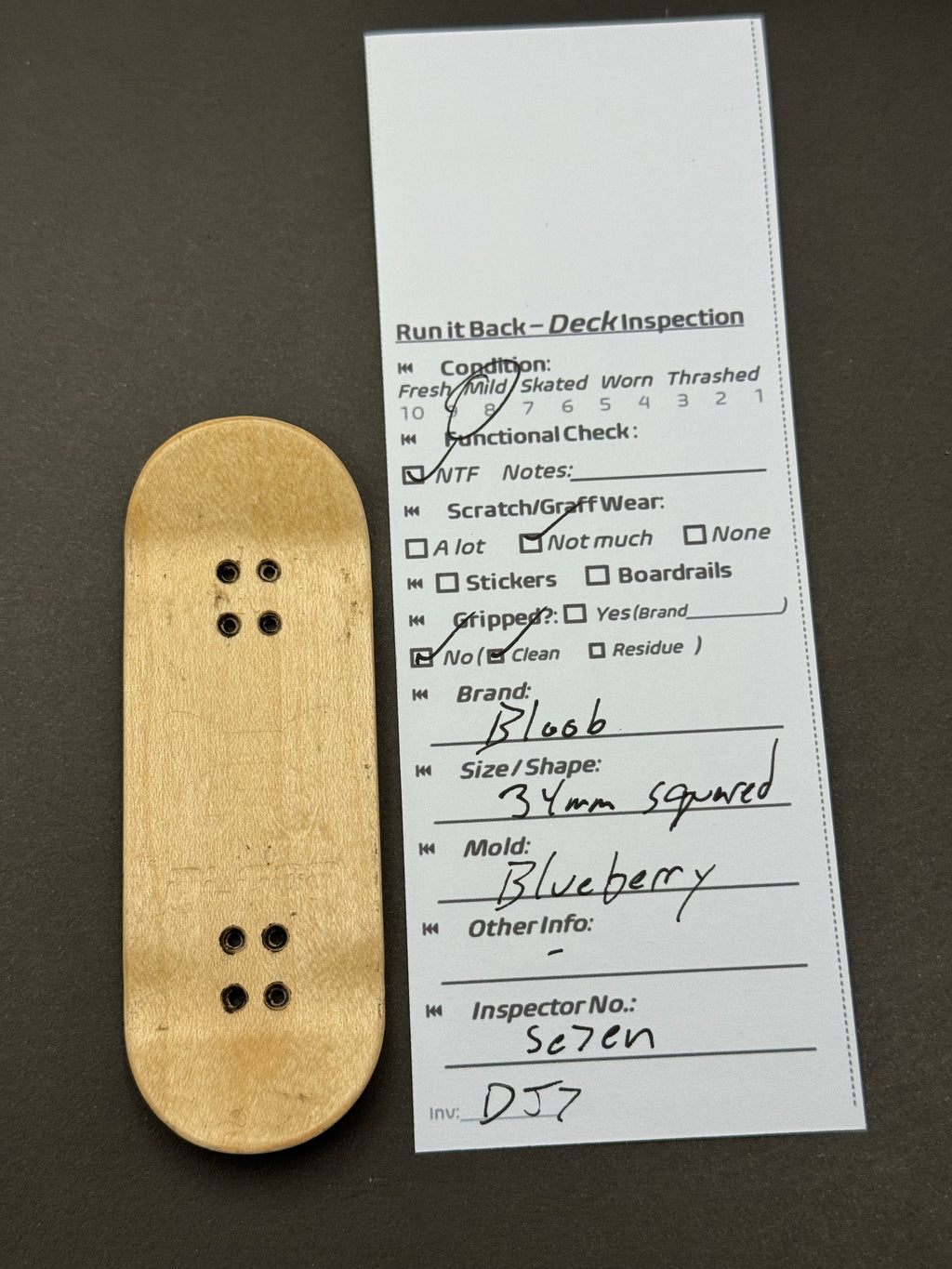 Bloob 34mm Squared Blueberry - Inspection Card