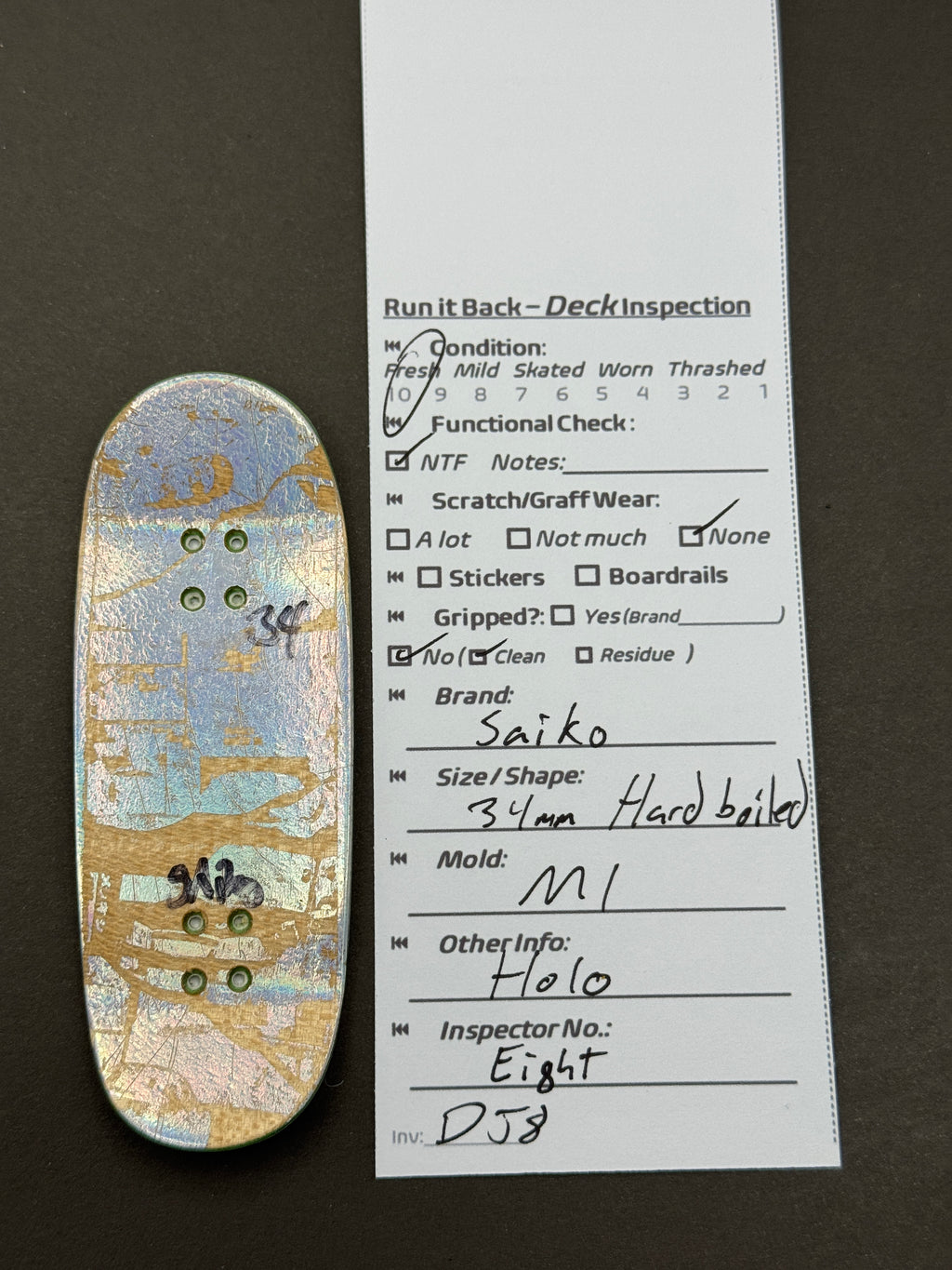 Saiko 34mm Hard Boiled M1 Holo - Inspection Card
