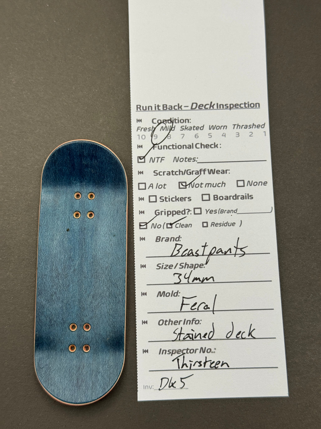 Beastpants 34mm Feral Stained - Inspection Card