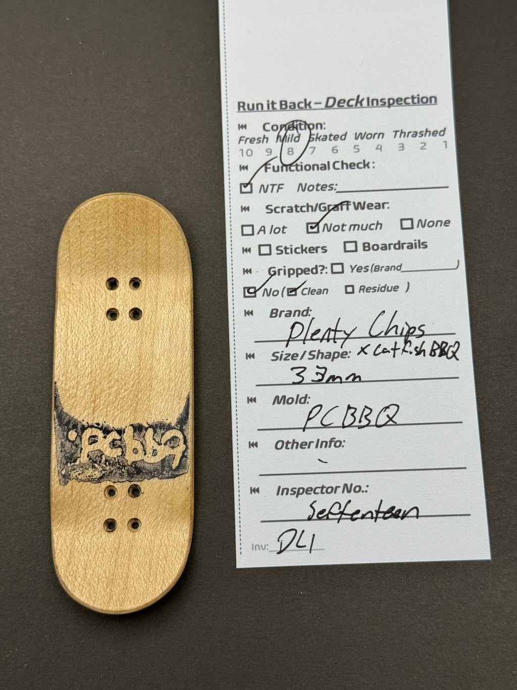 Plenty Chips x Catfish BBQ 33mm PCBBQ - Inspection Card
