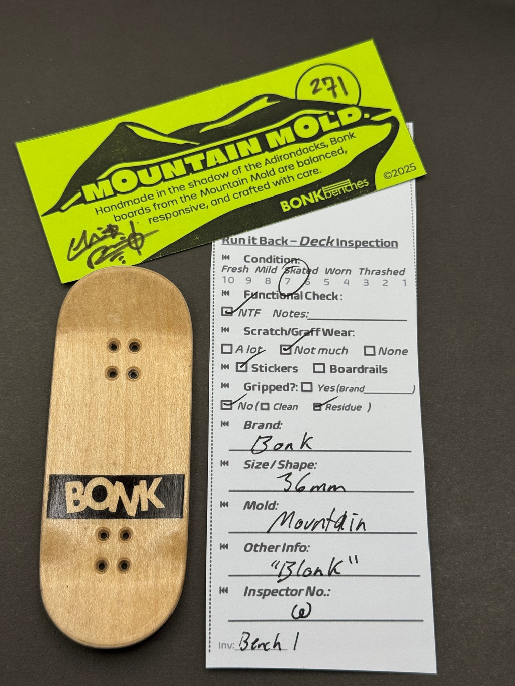Bonk 36mm Mountain Blonk #271 - Inspection Card