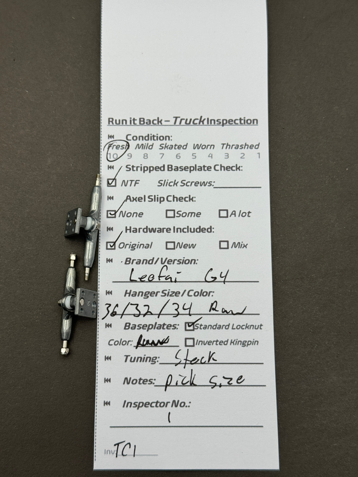 Leofai G4 Raw fingerboard trucks