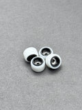 Flatface Dual Duro White Black fingerboard wheels