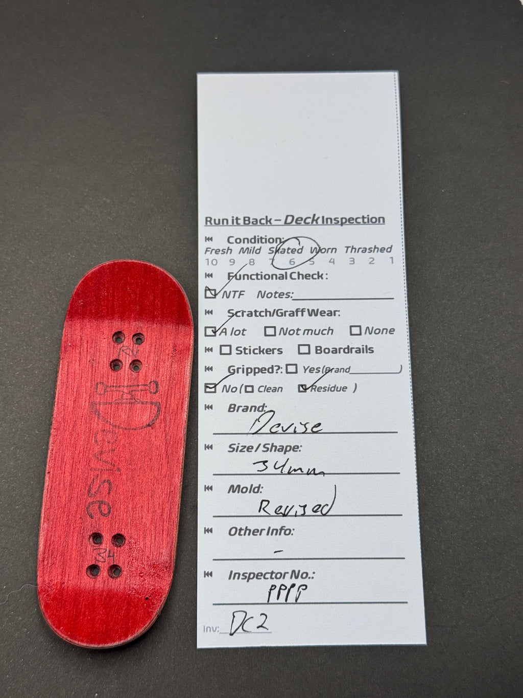 Devise 34mm Railed inspection card and deck
