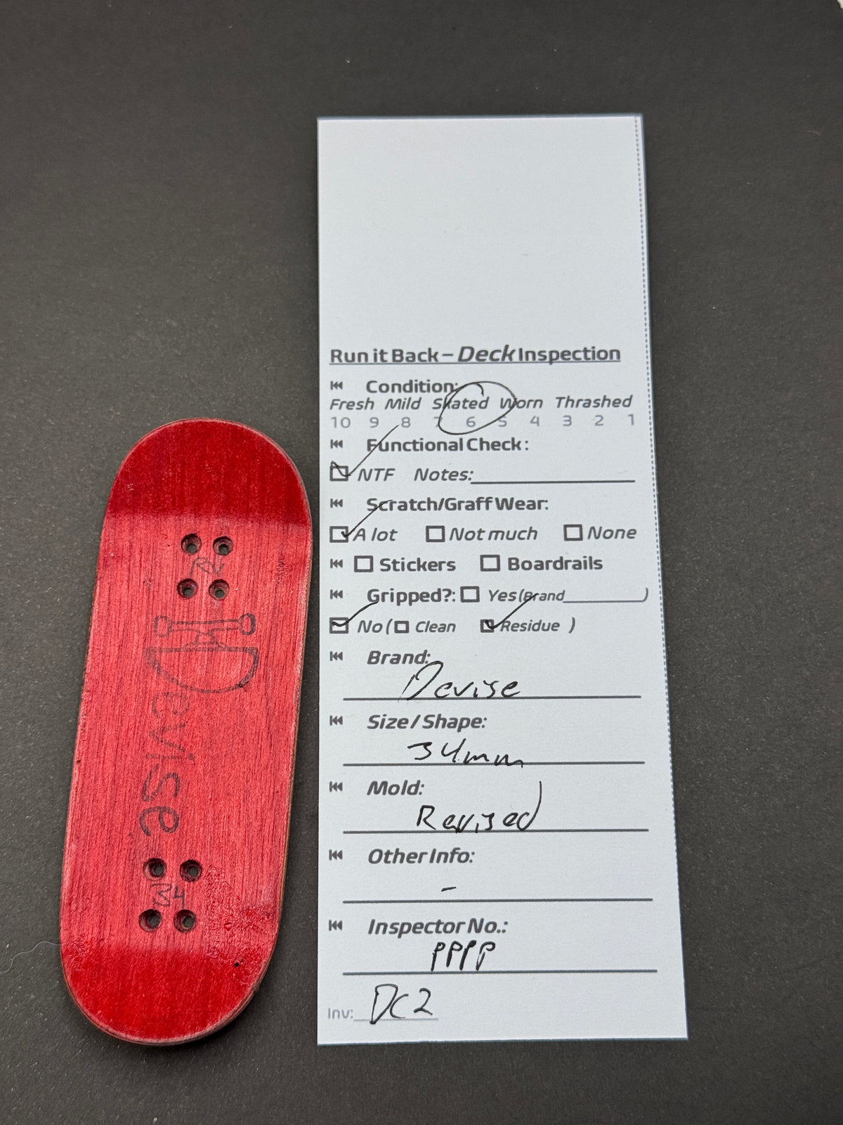 Devise 34mm Railed inspection card and deck