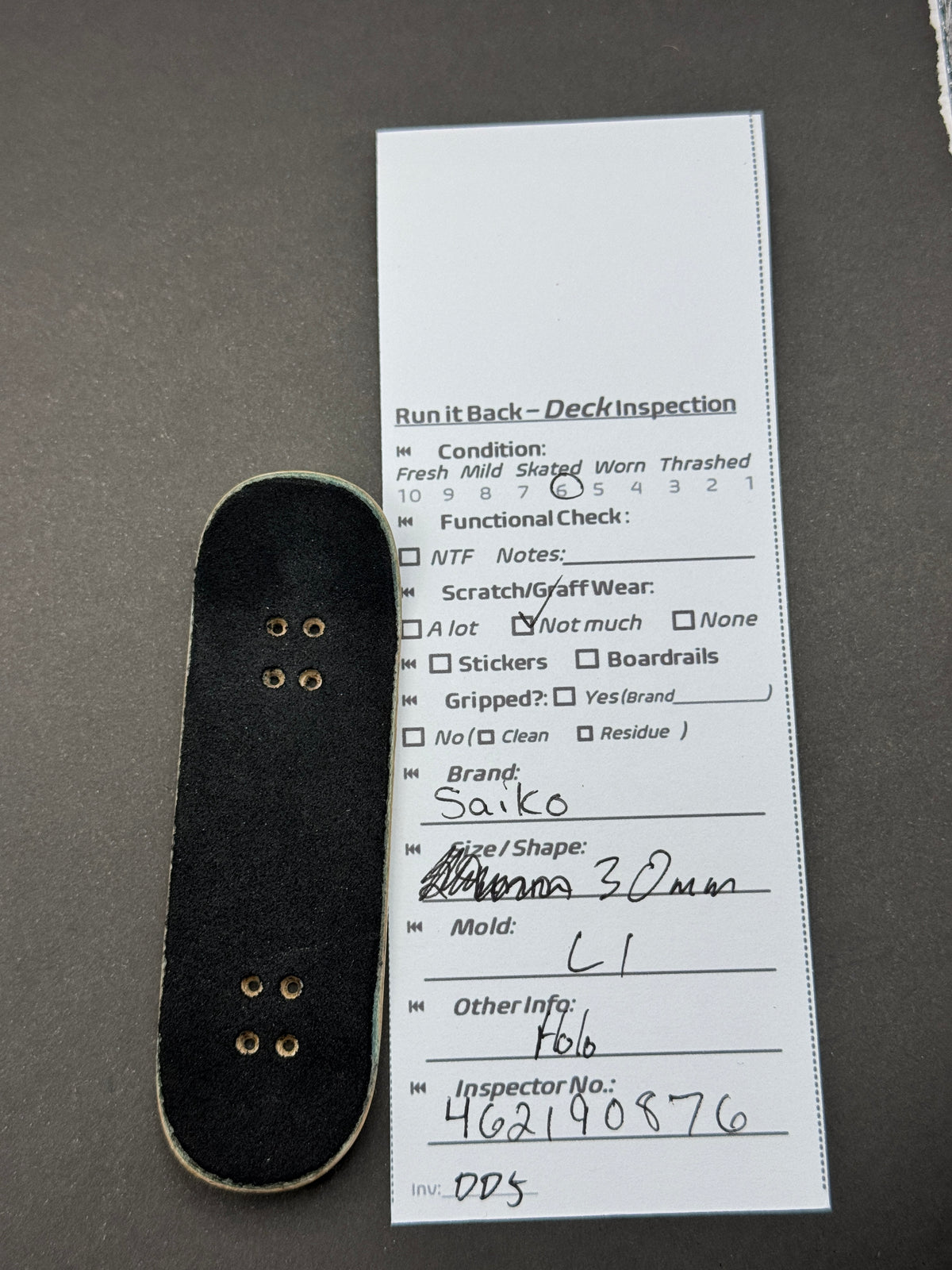 Flatface 33.5mm G16 inspection card and deck