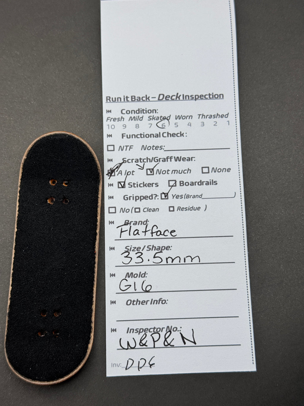 Saiko 32mm C1 inspection card and deck