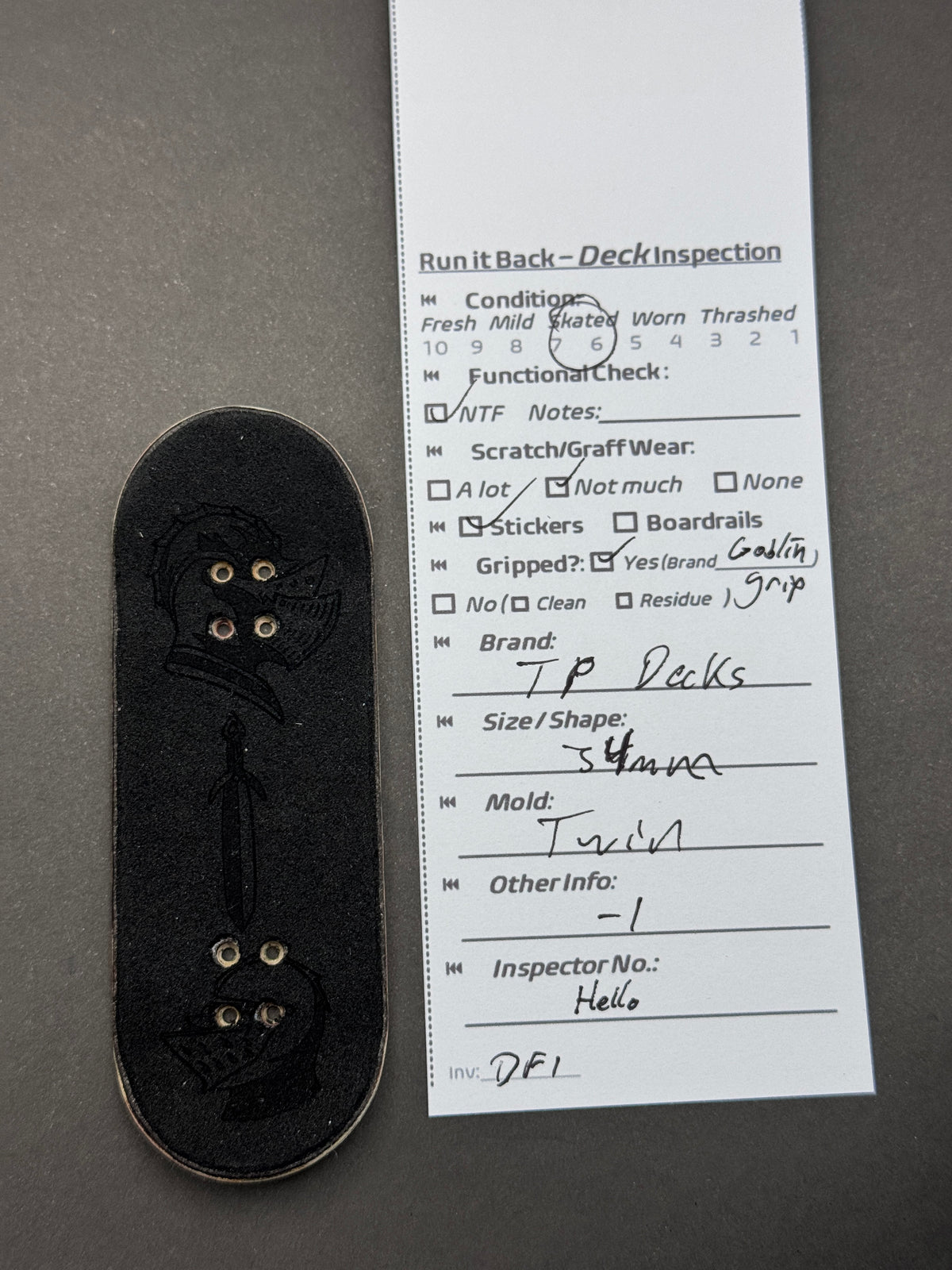 Top Decks 34mm Twin inspection card