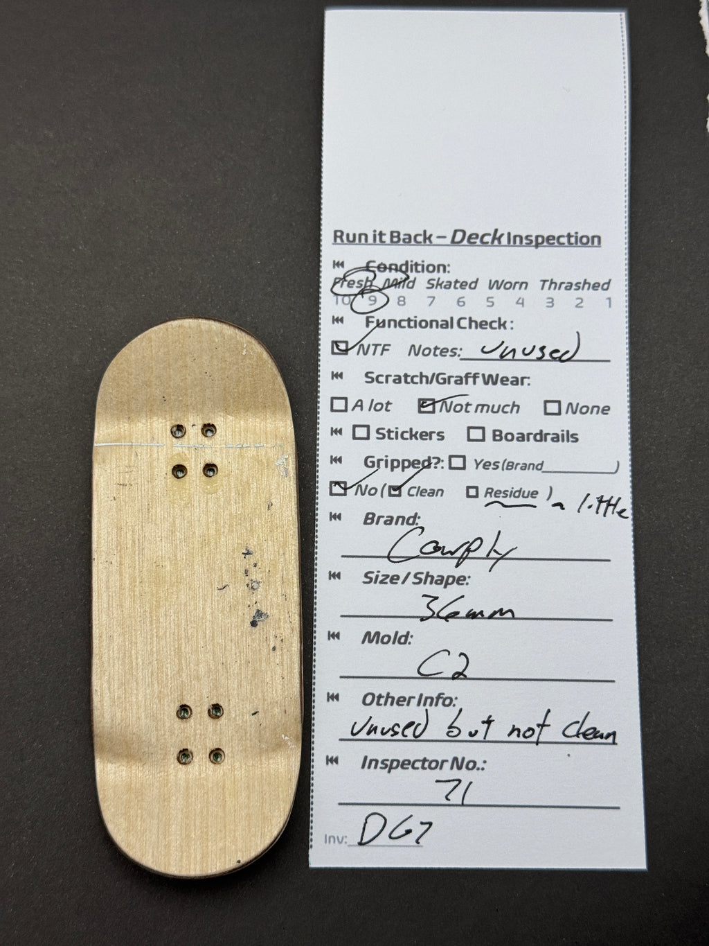 Comply 36mm C2 inspection card