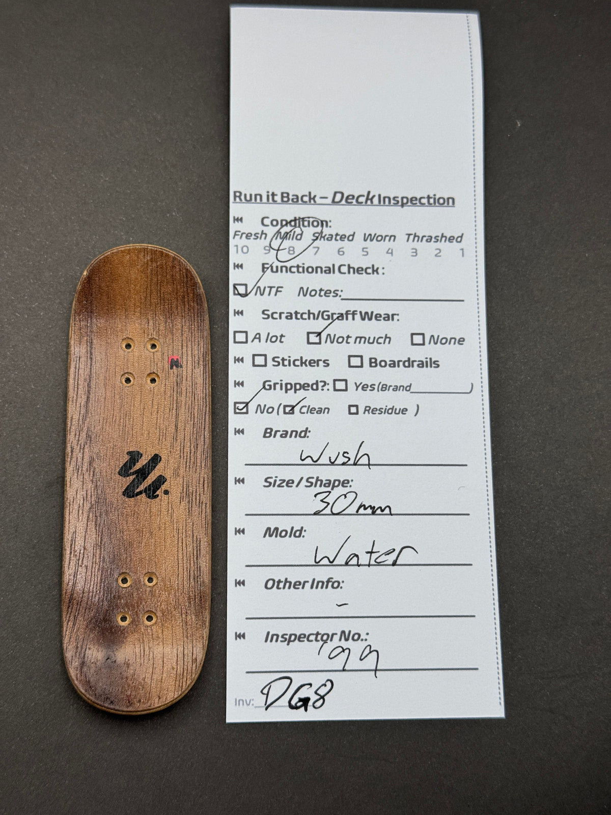 Wash 30mm Water inspection card