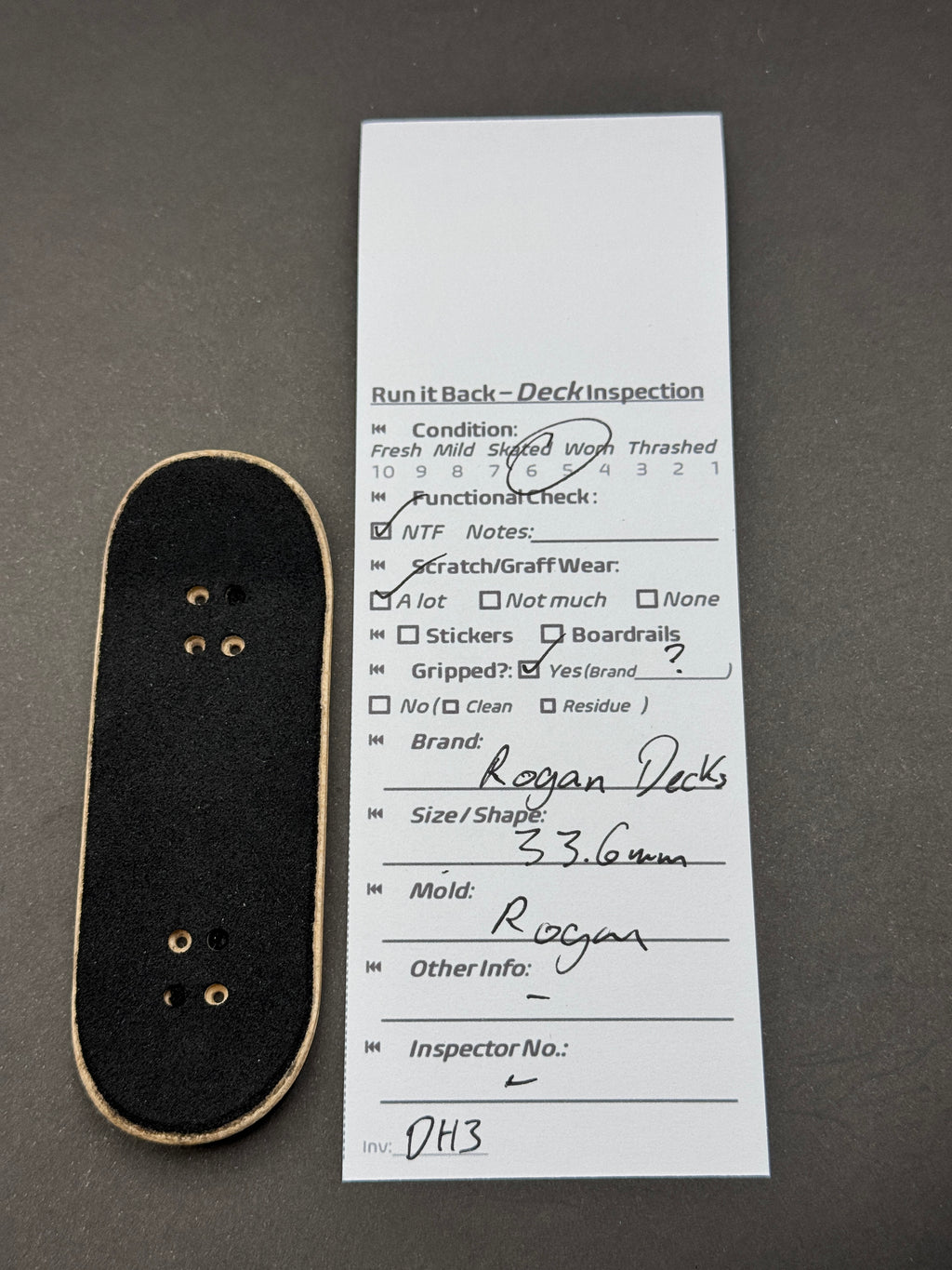 Rogan Deck 33.6mm Rogan inspection card