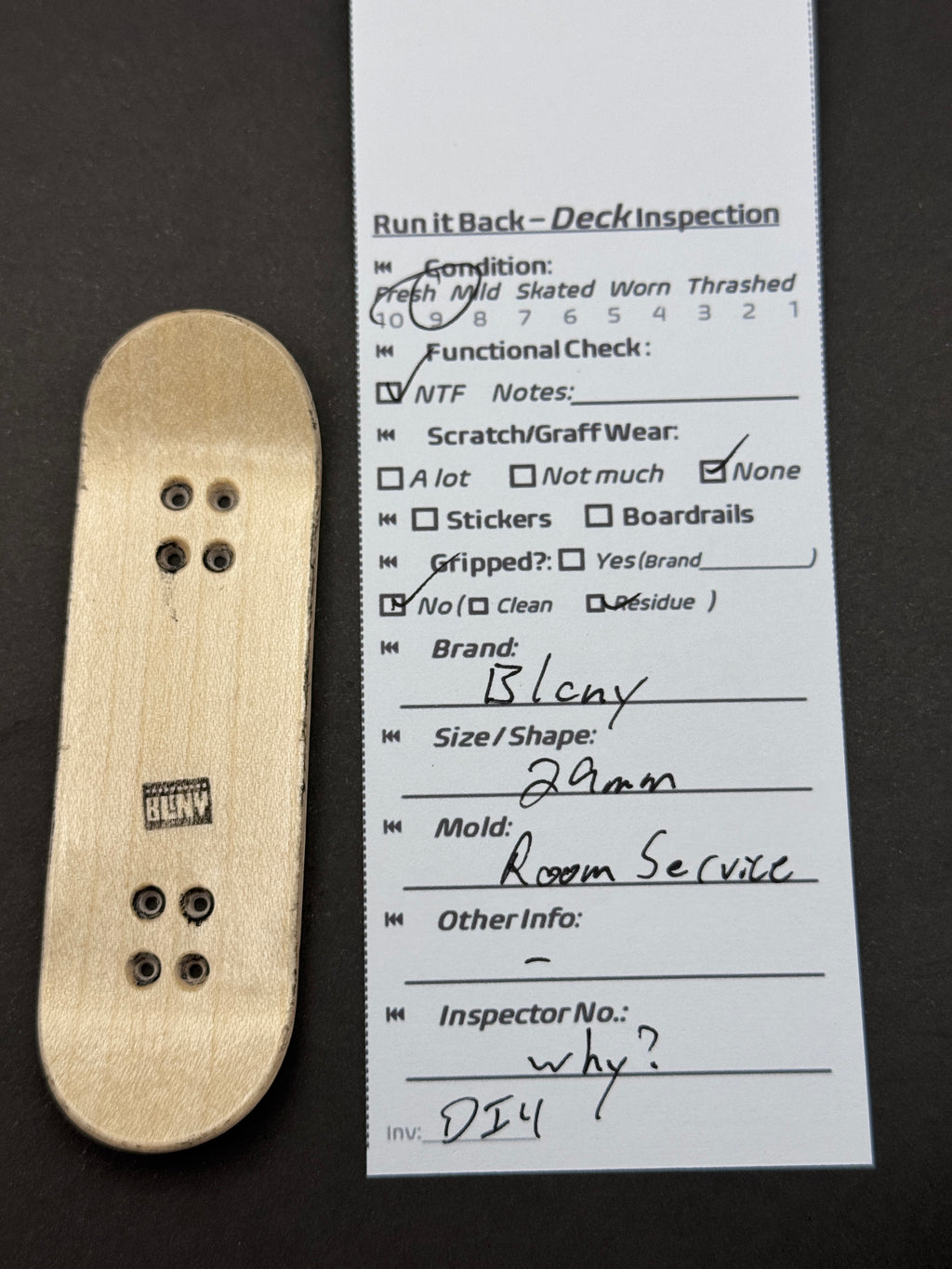 B!cny deck inspection card