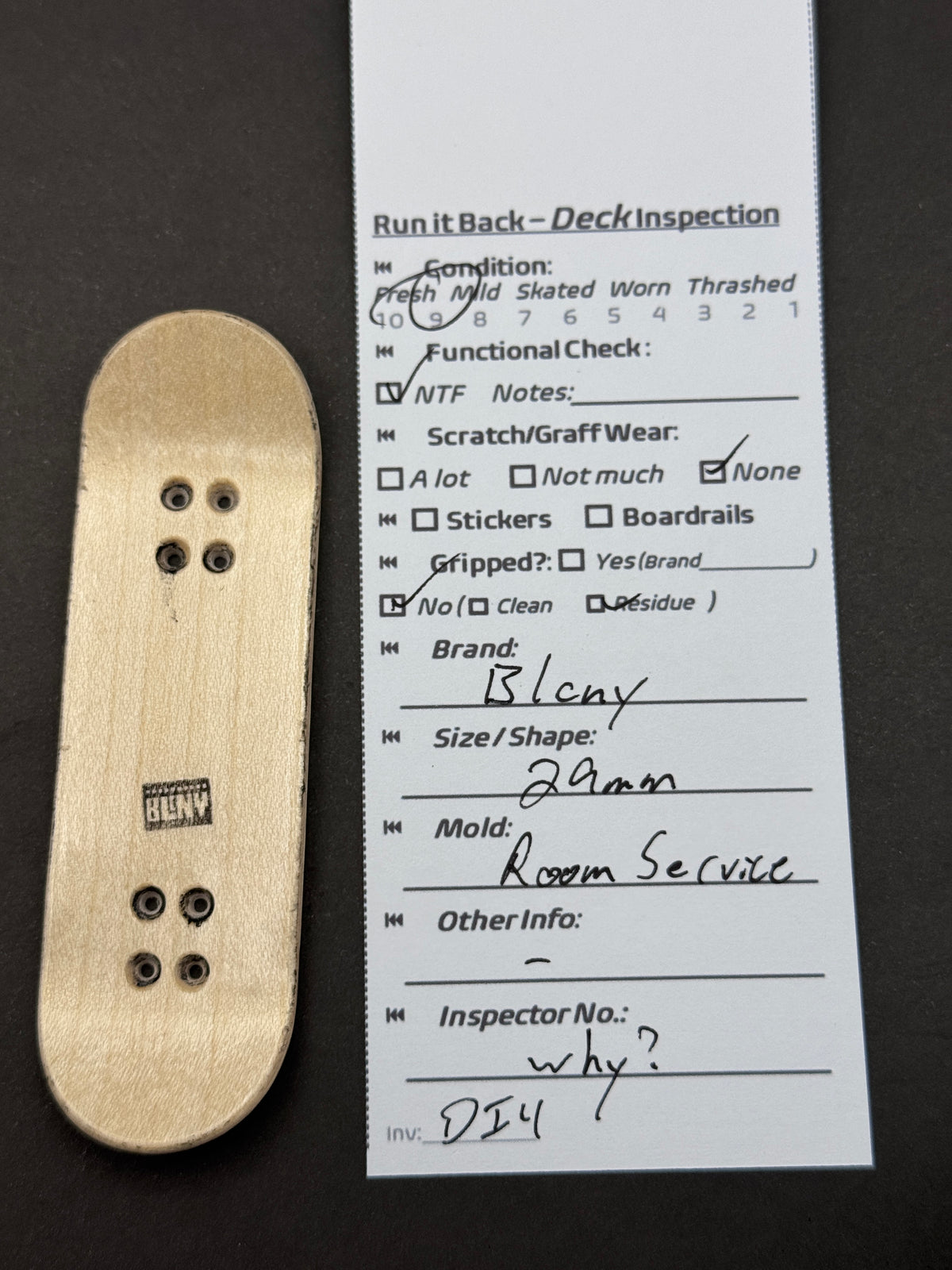 B!cny deck inspection card