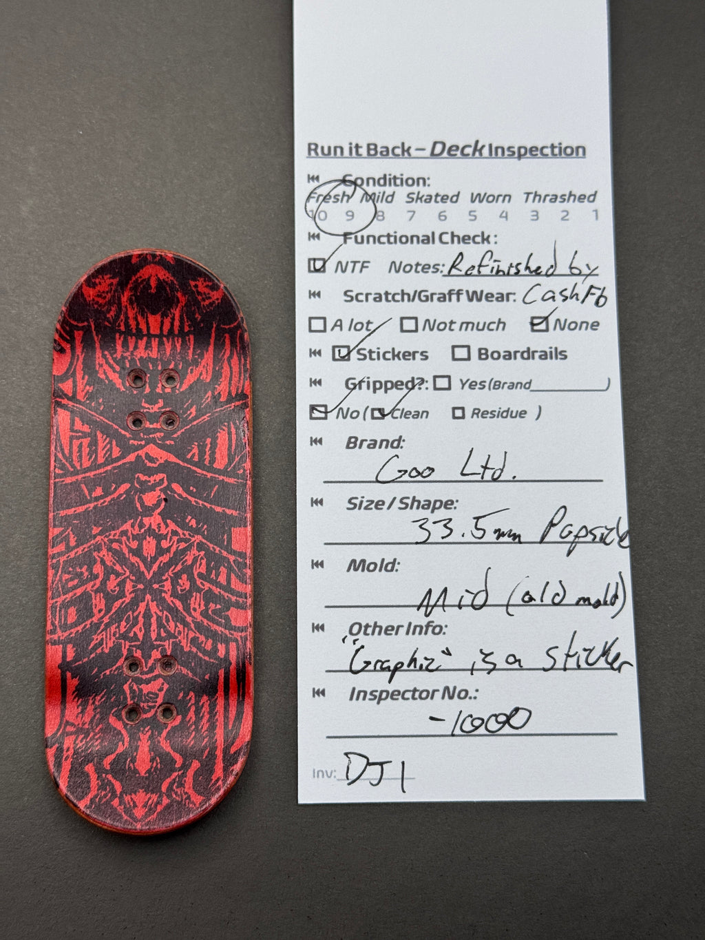 Goo Ltd. deck inspection card